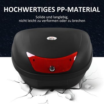 HOMCOM Handgepäck-Topcase Motorradkoffer für Motorräder, Roller, Mofas und Quads, 48 L, Schwarz, 59L x 43B x 33H cm