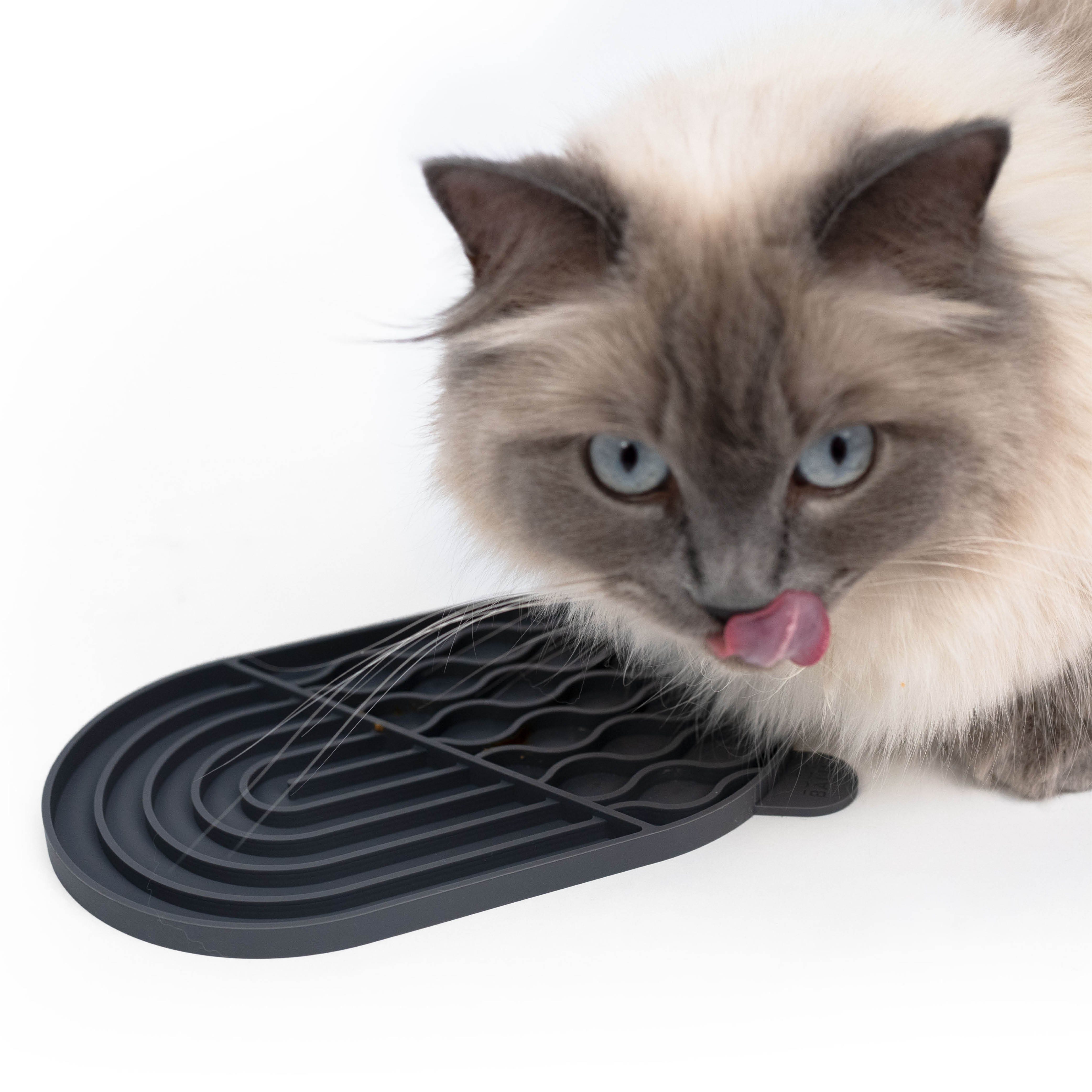 LucyBalu Antischlingnapf ZENPAD Schleckmatte für Katzen, Katzen Leckmatte, Slow Feeder