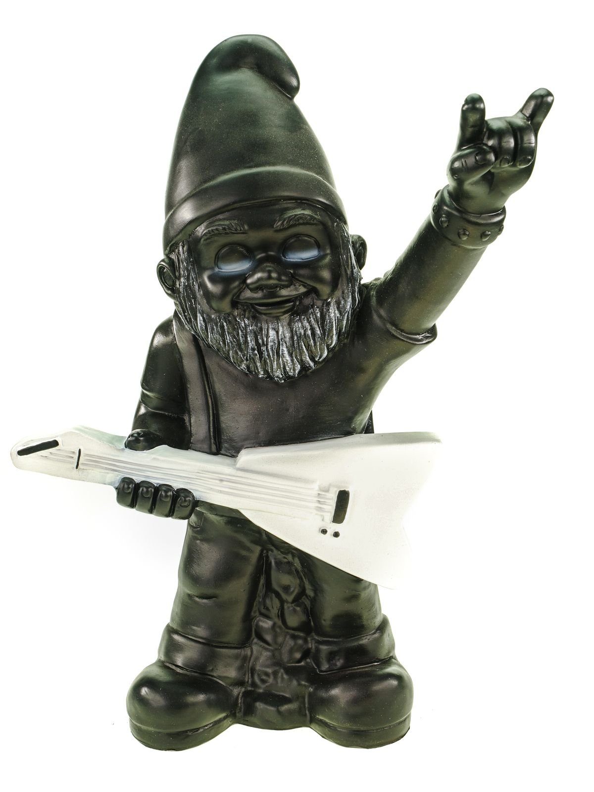 Kremers Schatzkiste Gartenfigur Gartenzwerg Heavy Metall Rocker mit