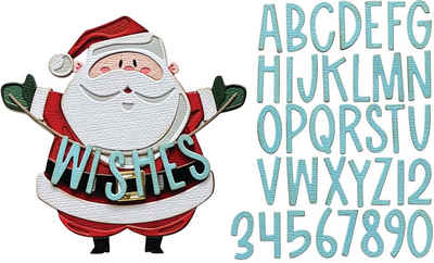Sizzix Papierschneidegerät Thinlits Stanzschablone Santa Greetings Colorize b, 49 Teile