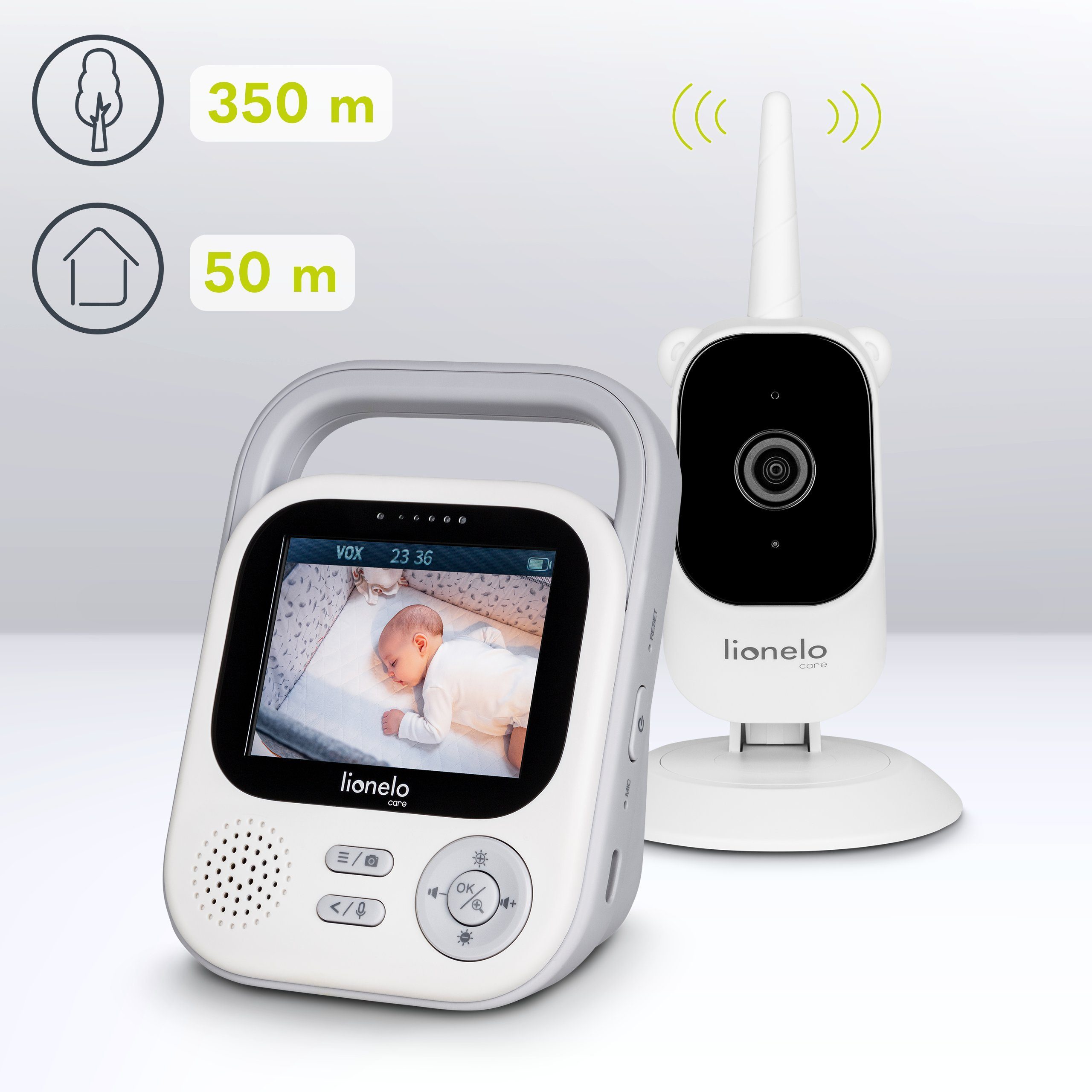 lionelo Video-Babyphone BABYLINE 3.2, 350m Set, 1920x1080p 2,8" Set, / 