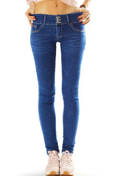 be styled Low-rise-Jeans Röhrenjeans Hüftjeans Skinny Low Waist Hose - Damen - j3e-1 5-Pocket-Style