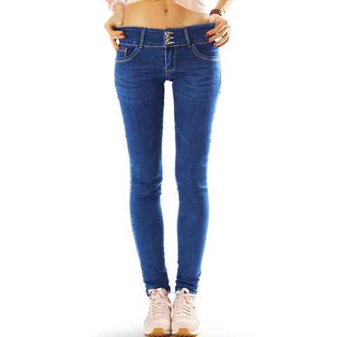 be styled Low-rise-Jeans Röhrenjeans Hüftjeans Skinny Low Waist Hose - Damen - j3e-1 5-Pocket-Style