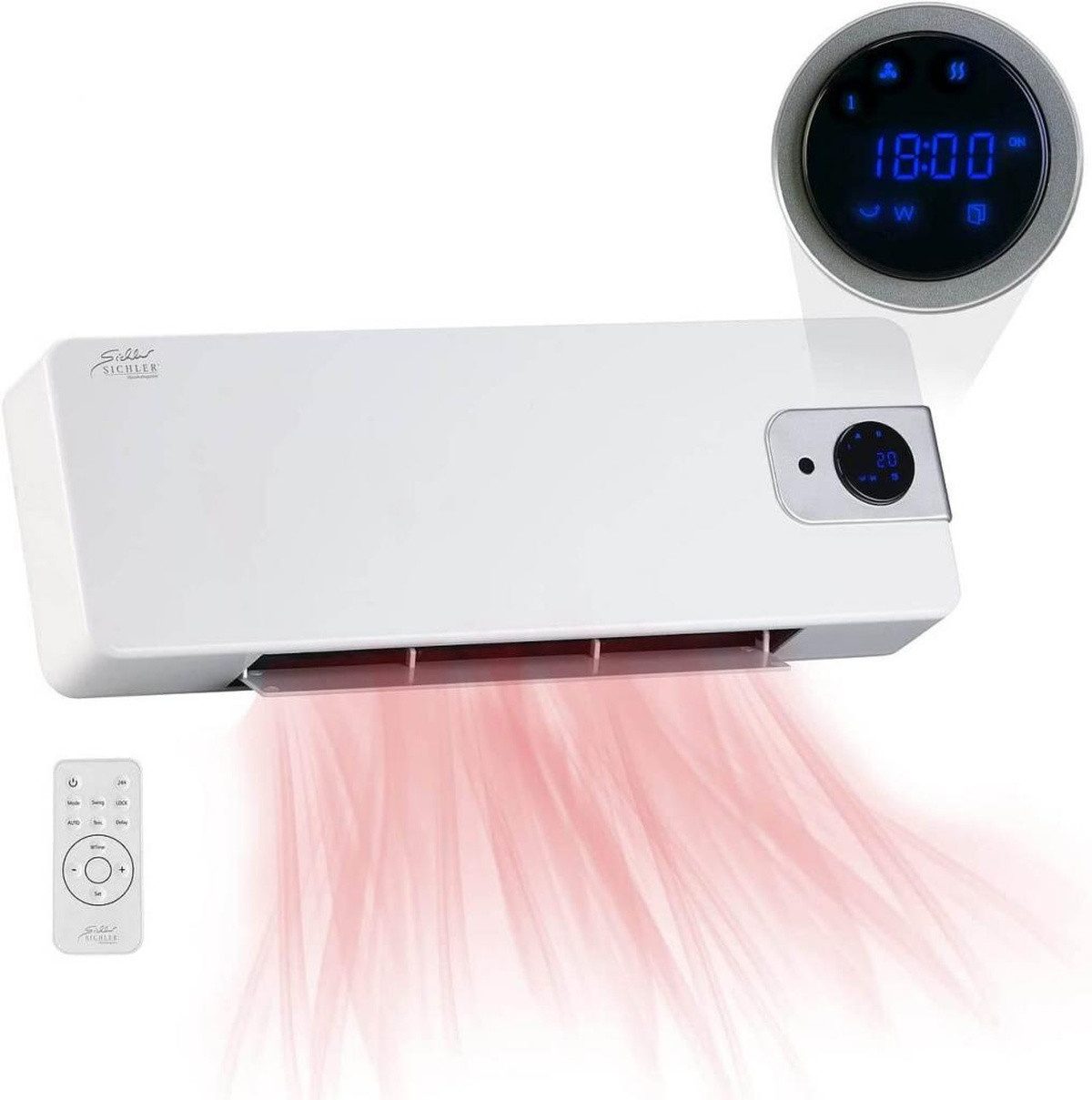 Sichler Keramikheizlüfter Keramik Wandheizlüfter LV-820.w mit digitalem The günstig online kaufen