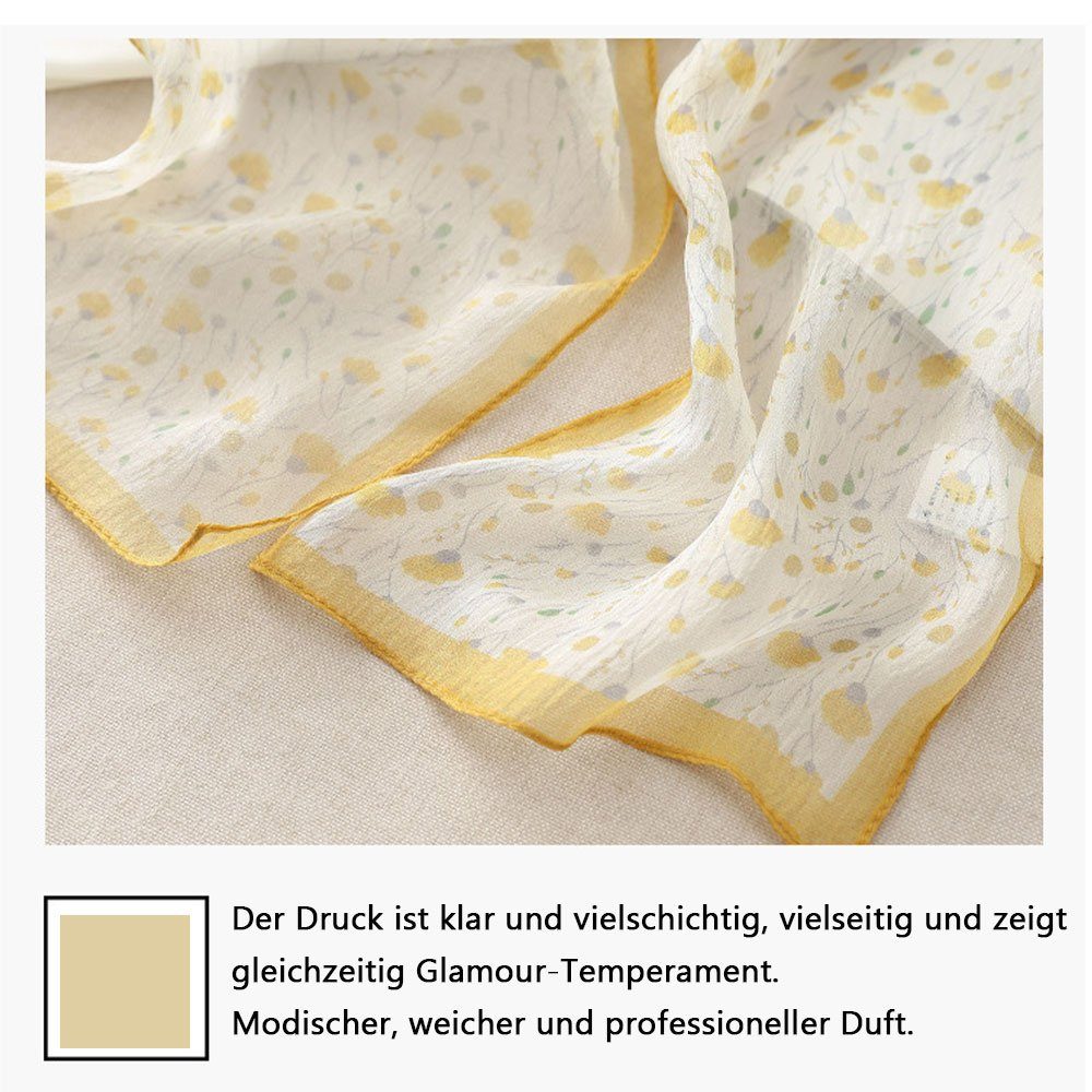 Sun Elegante Seidenschal Seidenschal SCRTD ProtectionSilkScarf Light Coloured Bedruckter gelb