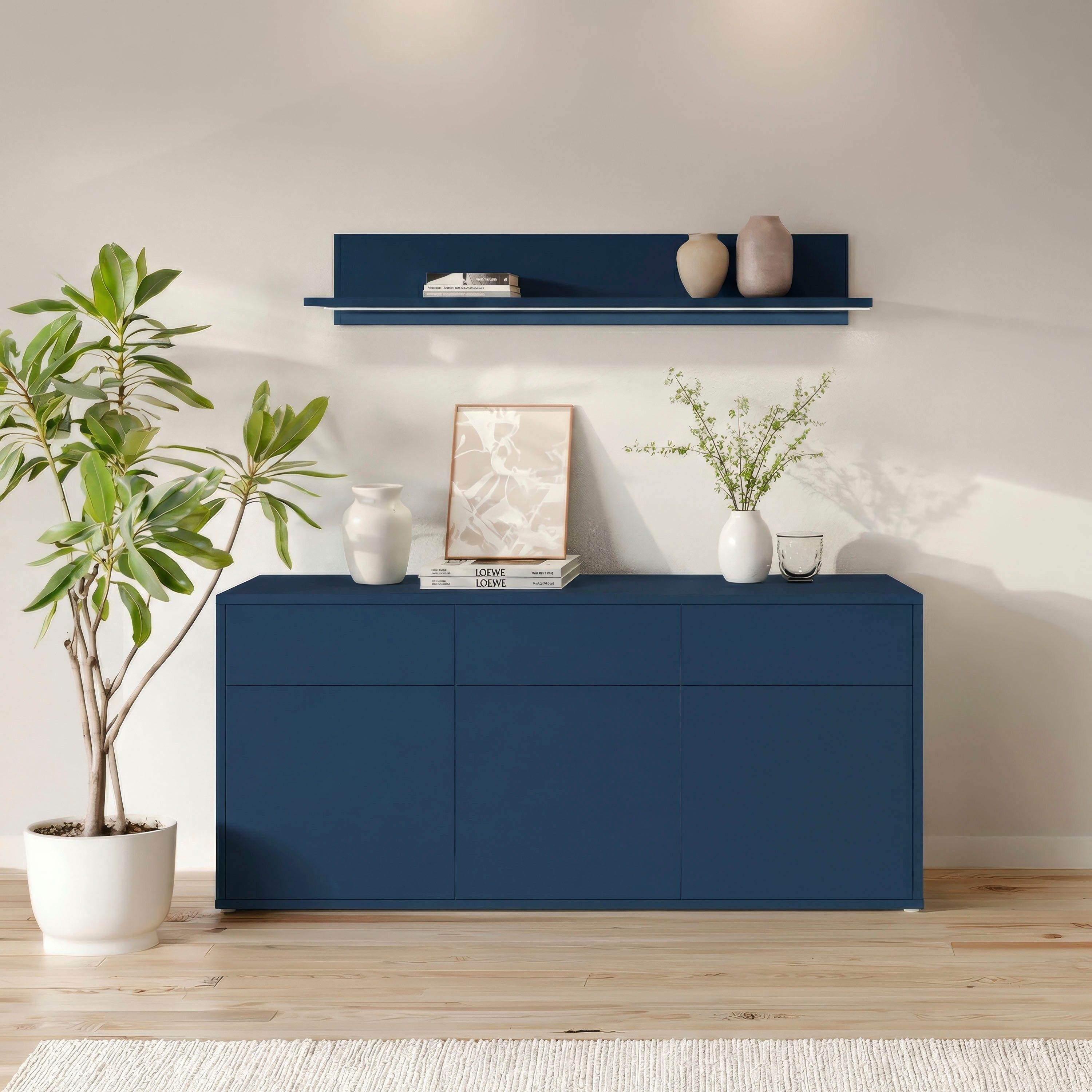 FORTE Sideboard Alice Springs, Sideboard, Breite 184,2 cm, viel Stauraum, Schubkästen mit Vollauszug, Push to open, grifflos