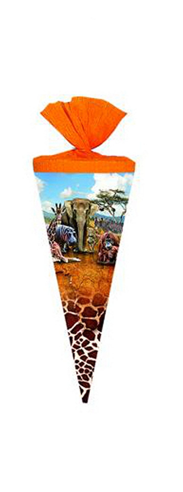 Schultüte Schultüte / Zuckertüte / Länge: 25cm / rund / "Safari"