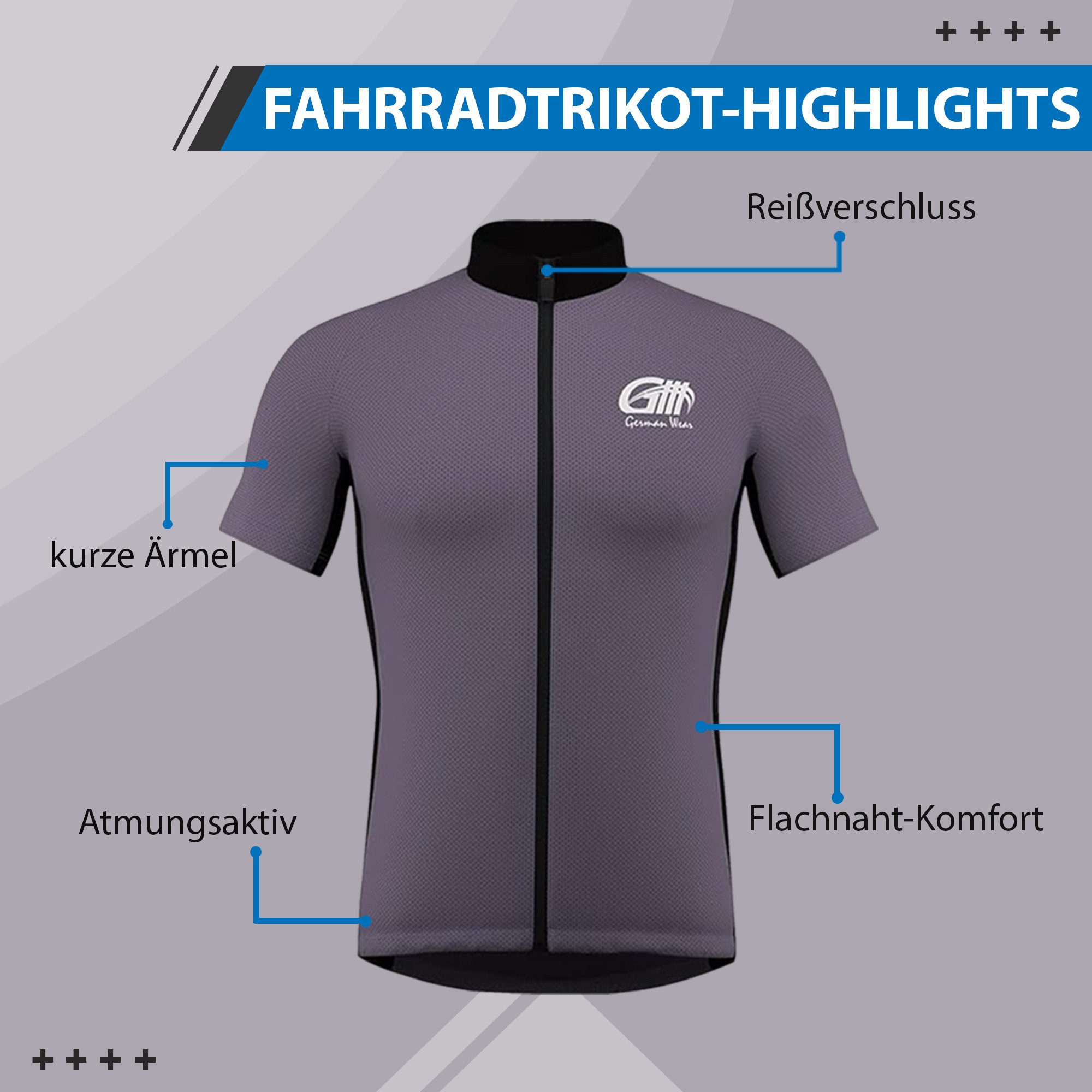 German Wear Radtrikot ME-3003 Herren Radler Jersey Trikot