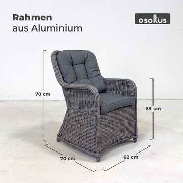 osoltus Sessel osoltus Hayling Gartensessel mit Auflagen Poly Rattan grau anthrazit