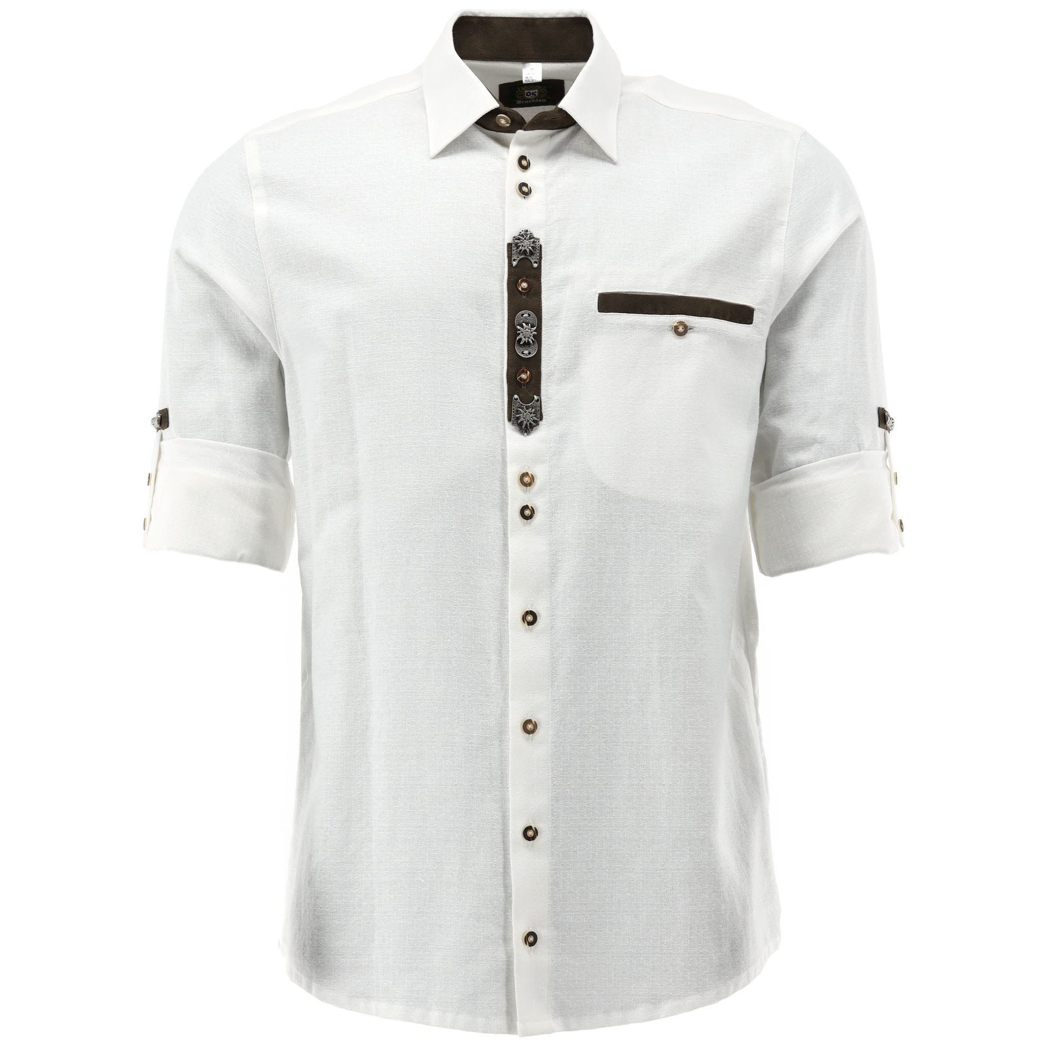 OS Trachten Outdoorhemd Trachtenhemd "Zierteile" weiß Herren Oktoberfest/Wi günstig online kaufen