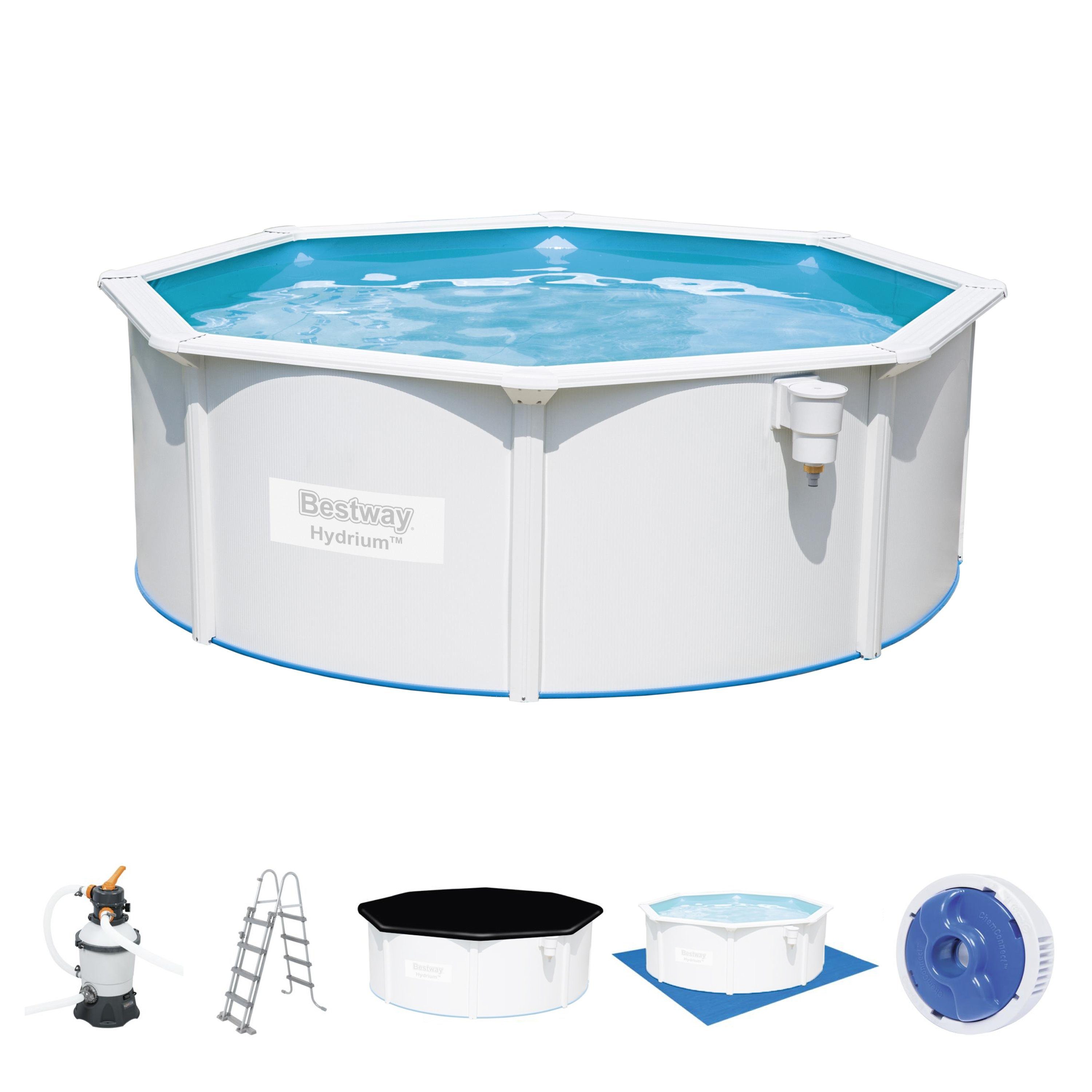 BESTWAY Framepool Bestway Stahlwandpool Set 360x120 + Sandfilter 565