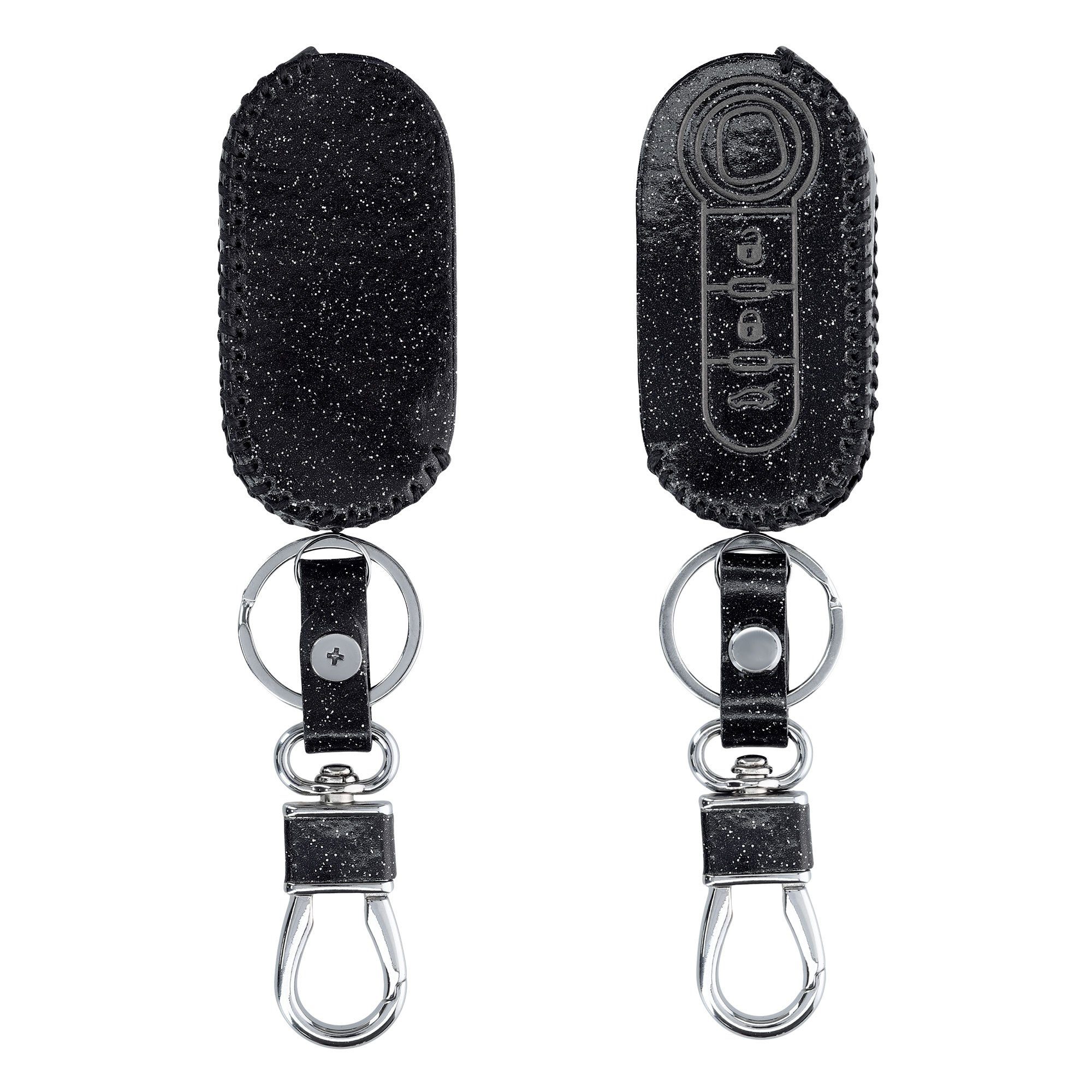 kwmobile Schlüsseltasche Autoschlüssel Hülle für Fiat Lancia, Kunstleder Schutzhülle Schlüsselhülle Cover Schwarz matt