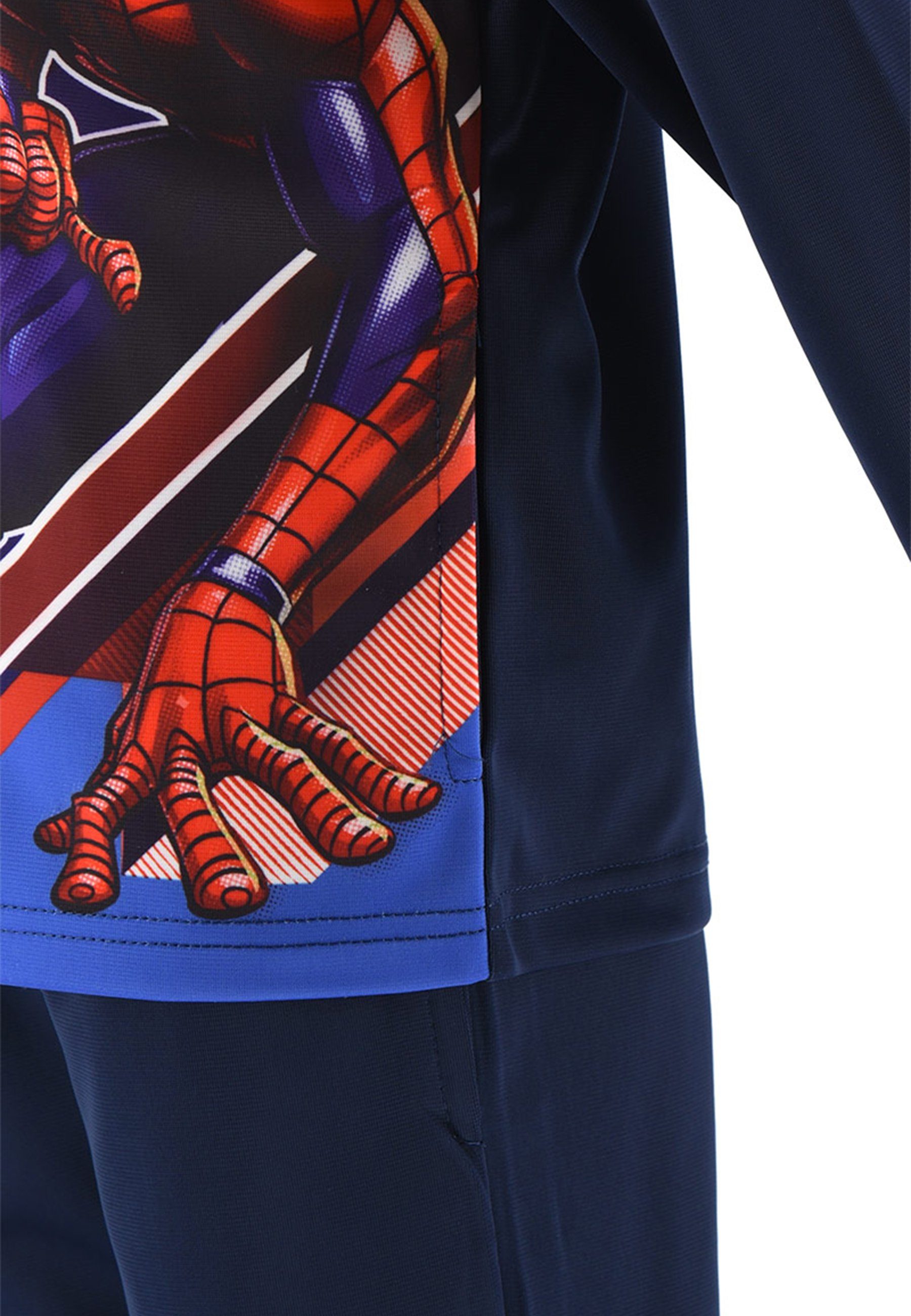 Spiderman Jogginganzug (SET, mit Blau Trainings-Jacke Kinder Trainings-Anzug Jogging-Hose 2-tlg) Marvel Jungen