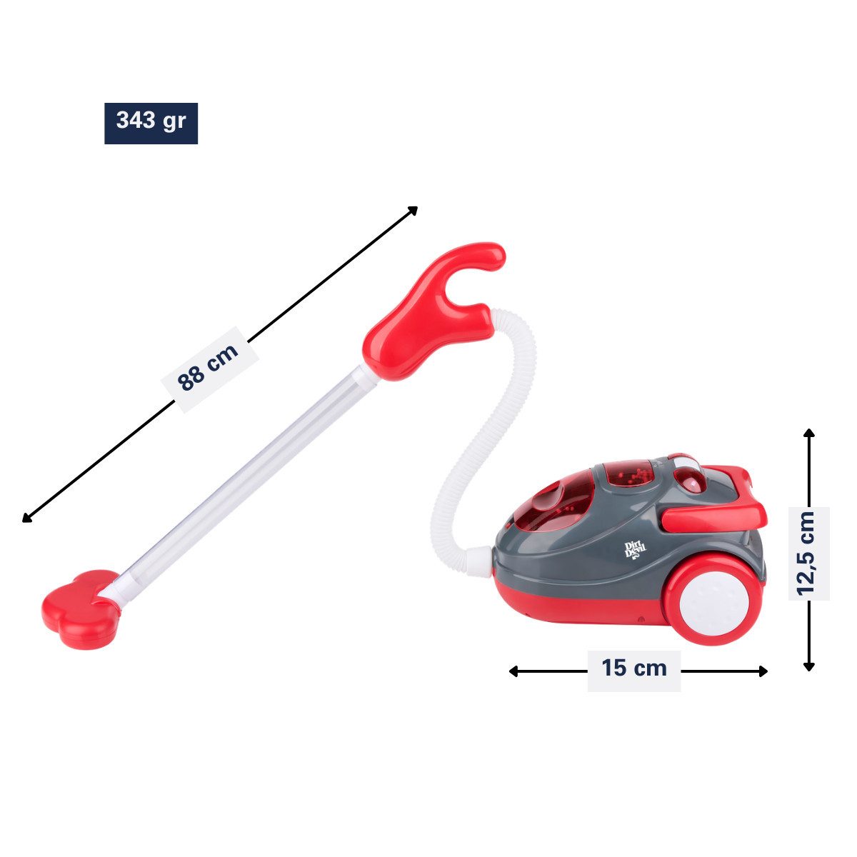 DIRT DEVIL Kinder-Staubsauger Dirt Devil Spielzeug Staubsauger mit Schlauch 88x15x12,5 cm