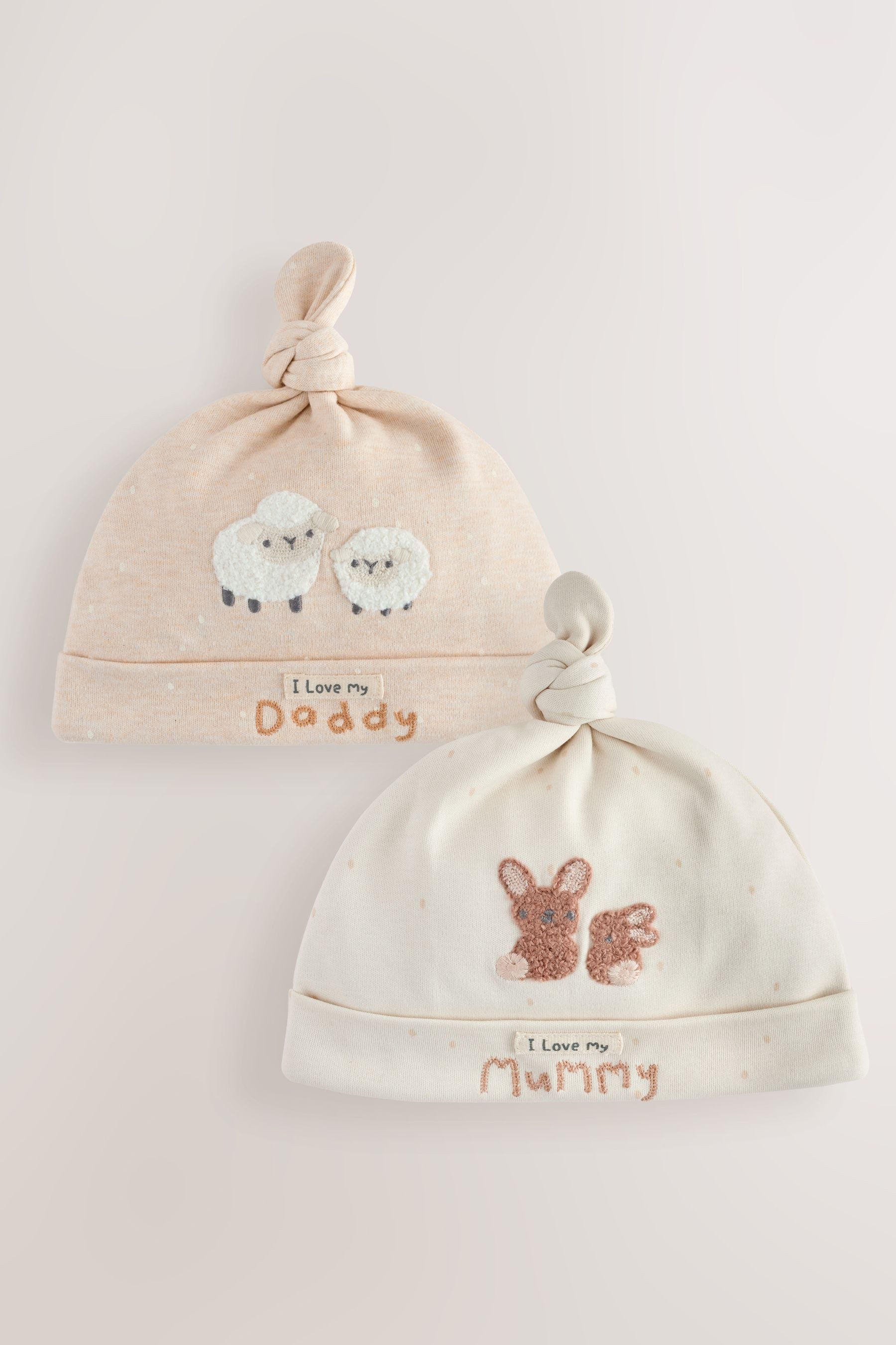 Next Erstlingsmütze Baby Knotenmützen, 2er-Pack (2-St)