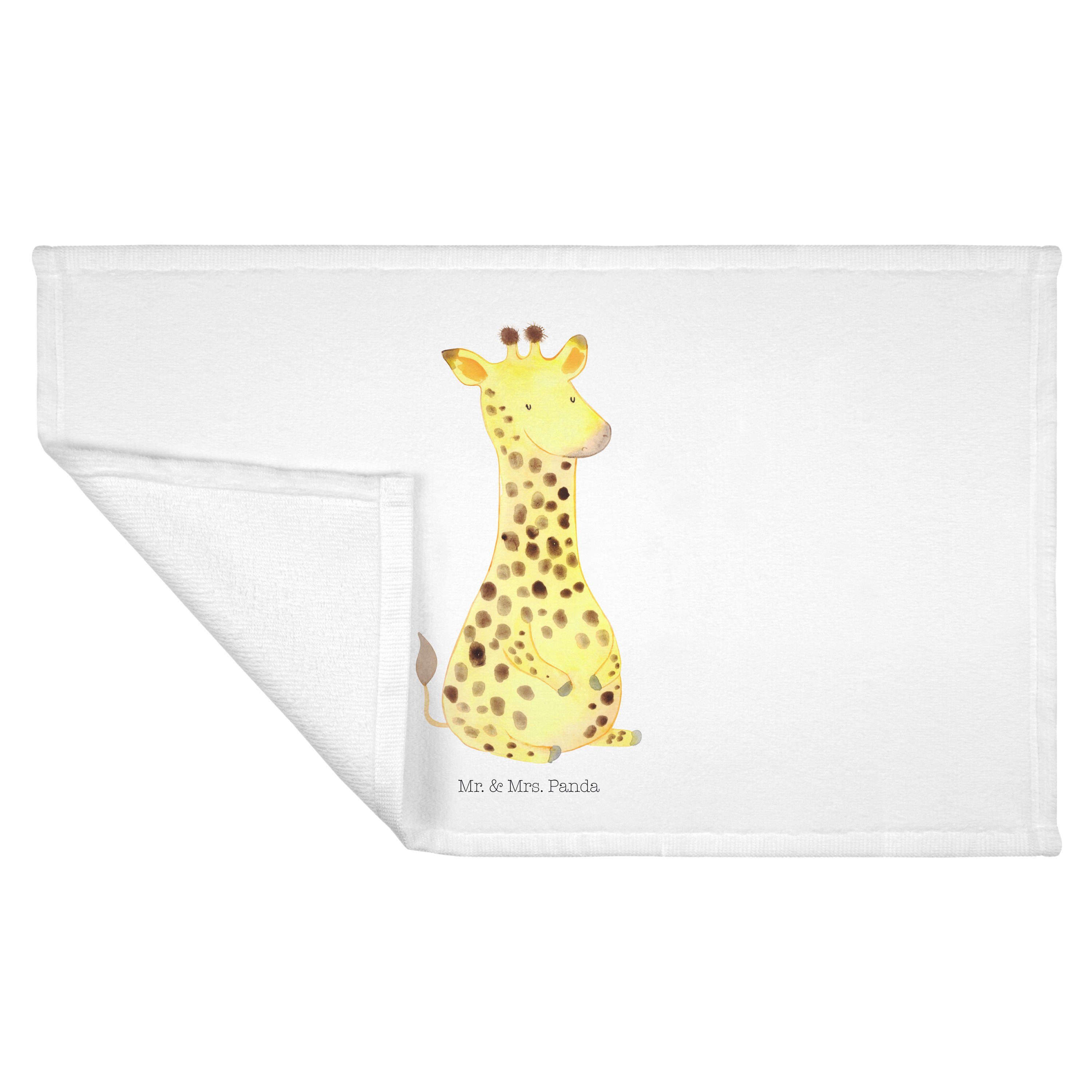 Mrs. - Afrika, (1-St) Giraffe & Weiß Handtuch Mr. Zufrieden Kinder Handtuc, Panda Geschenk, - Frottier,