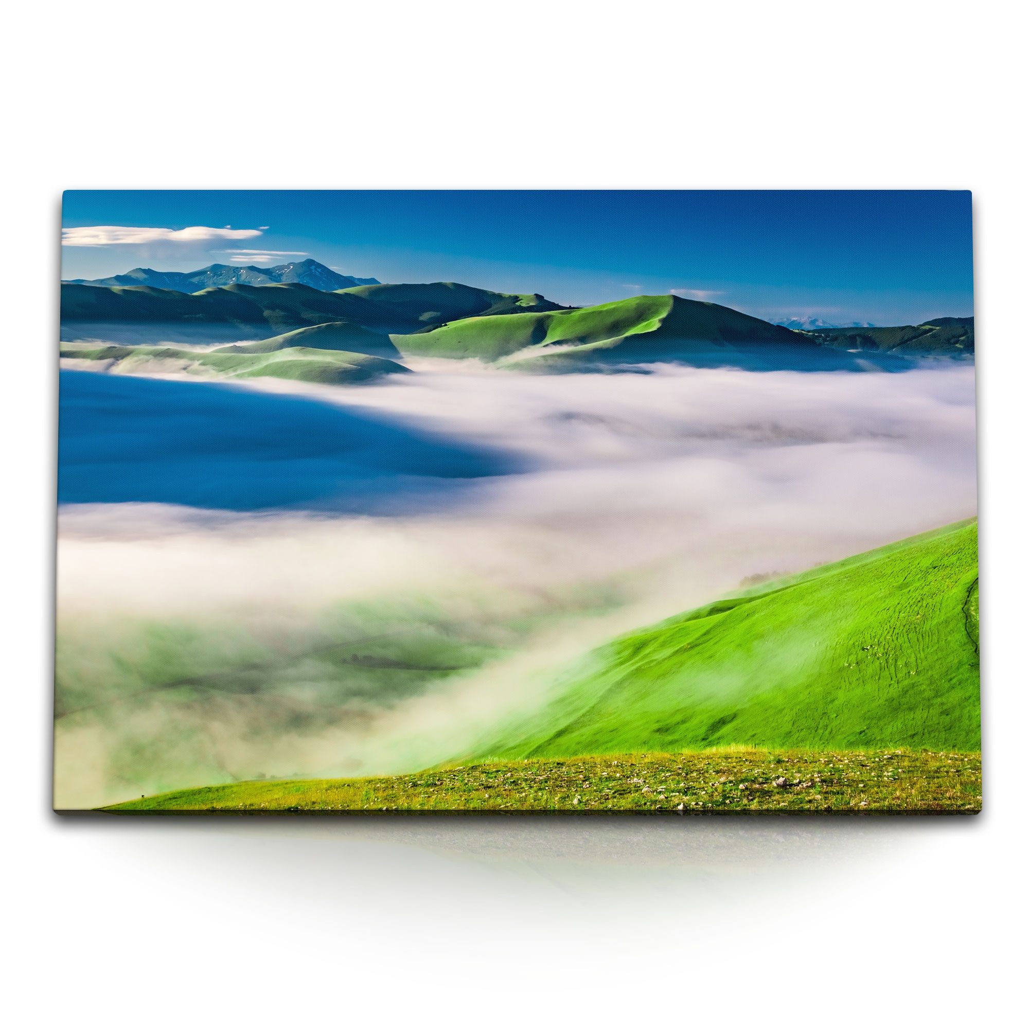 Leinwandbild 120x80cm Wandbild auf Leinwand Castelluccio Umbrien Italien Berge Hüge