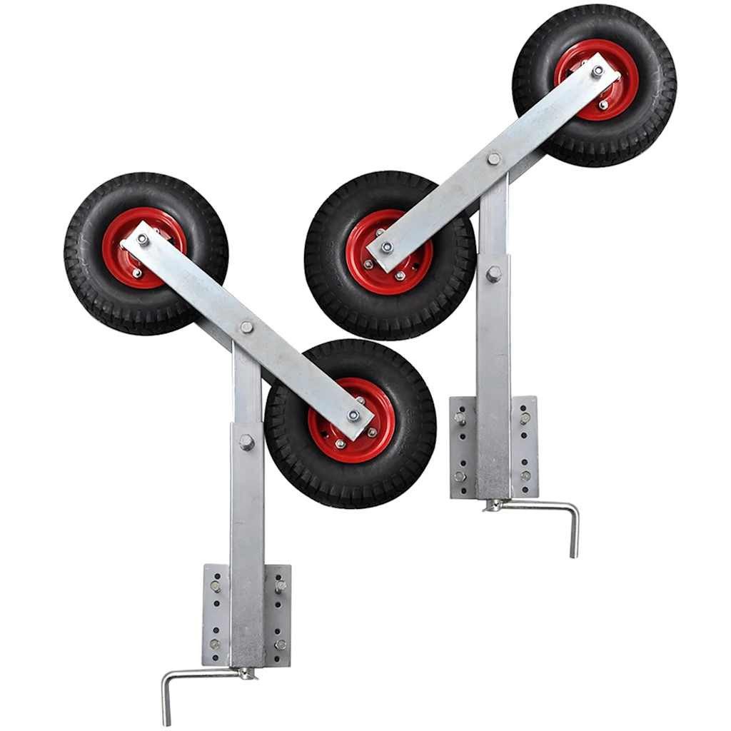vidaXL Anhänger Bootstrailer-Stützen Doppelrad 2er-Set 59-84 cm – Bild 4 von 5
