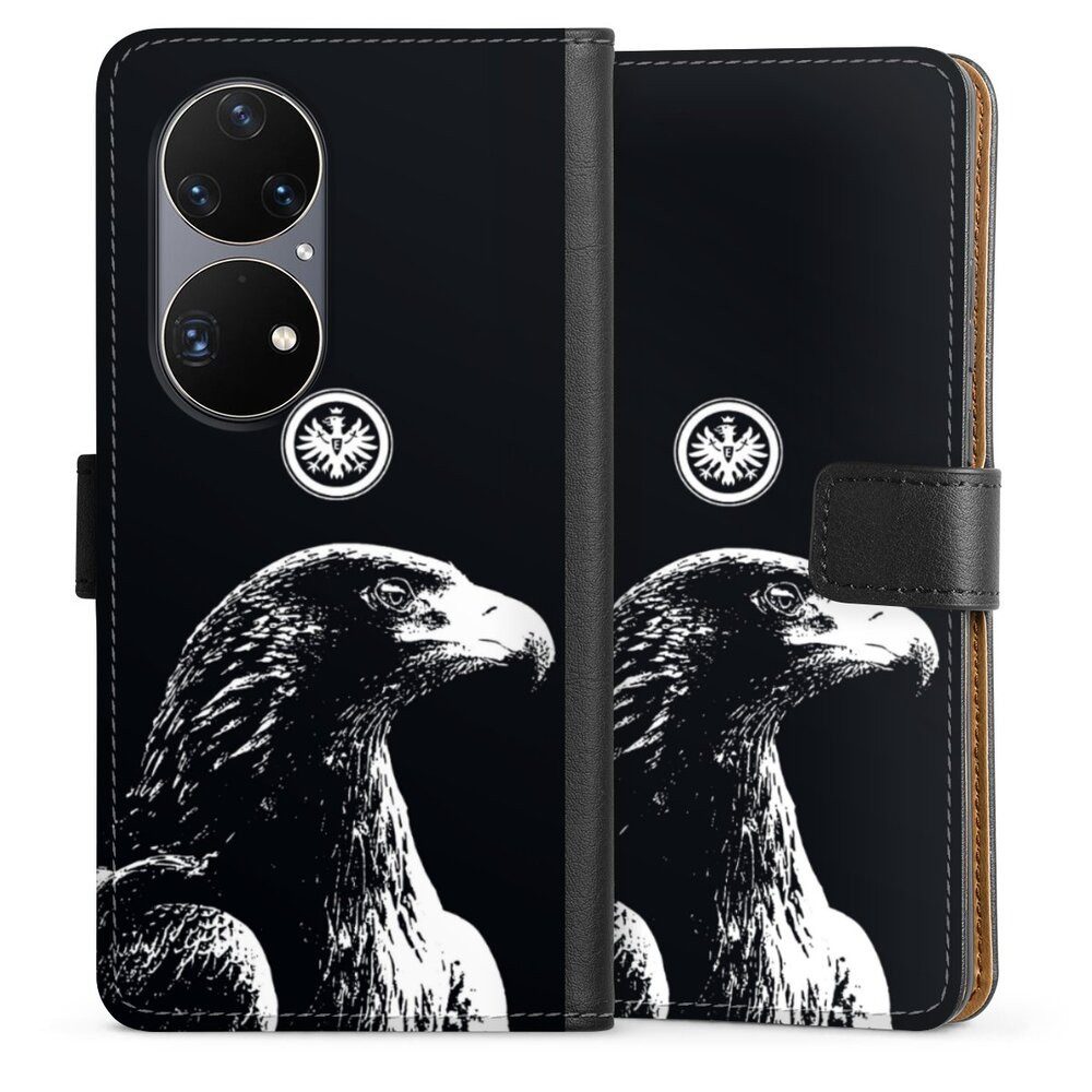DeinDesign Handyhülle Eintracht Frankfurt Offizielles Lizenzprodukt Attila SGE Attila, Huawei P50 Pro Hülle Flip Case Klapphülle Handytasche Leder