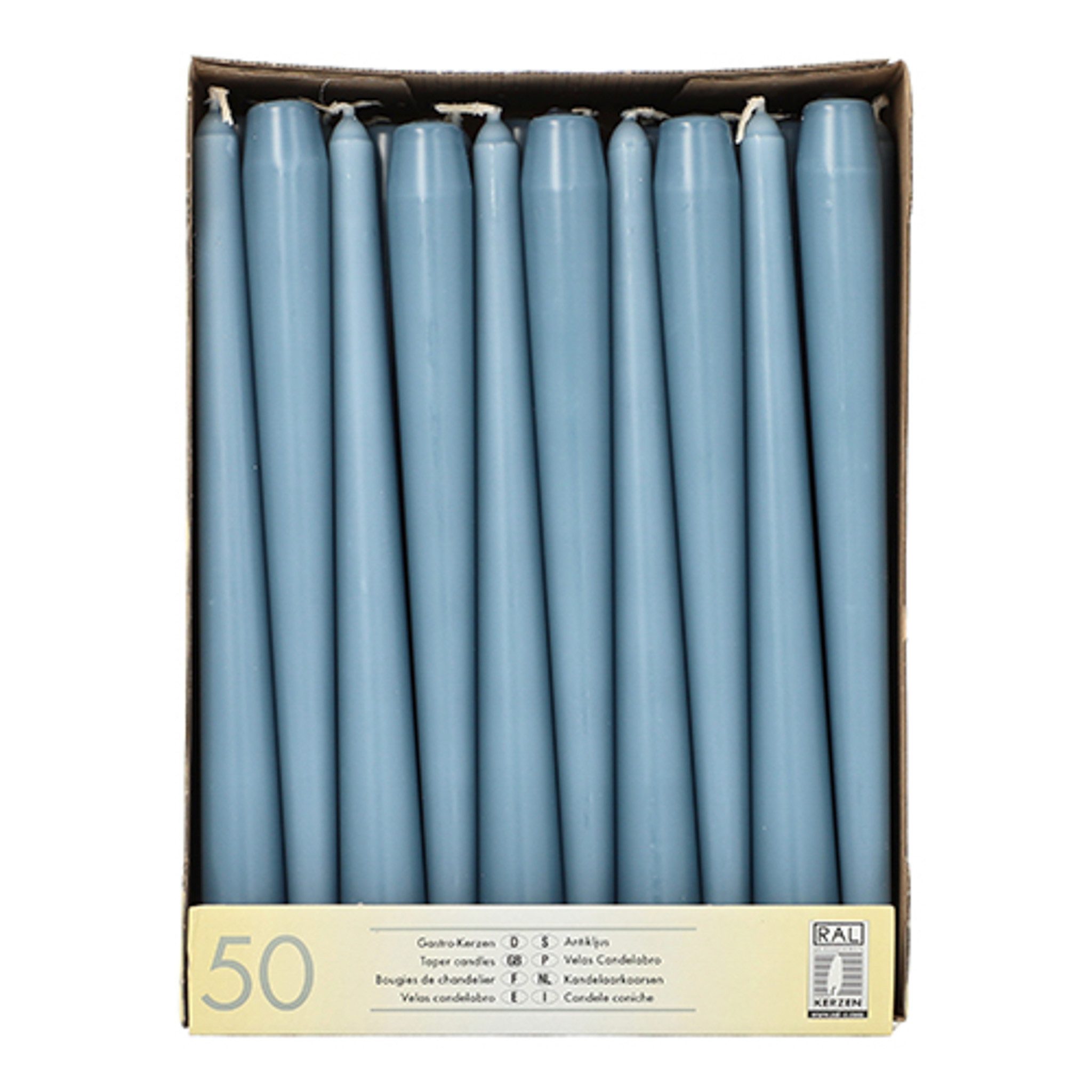 PAPSTAR Spitzkerze, Spitzkerzen 2,2x25cm 50 Stück Hellblau