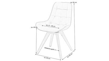 Massivart® Polsterstuhl Polsterstuhl Belfast / anthrazit / Schalenstuhl, Standbeine in geölter Wildeiche / Sitz- Rückenfläche mit Absteppungen