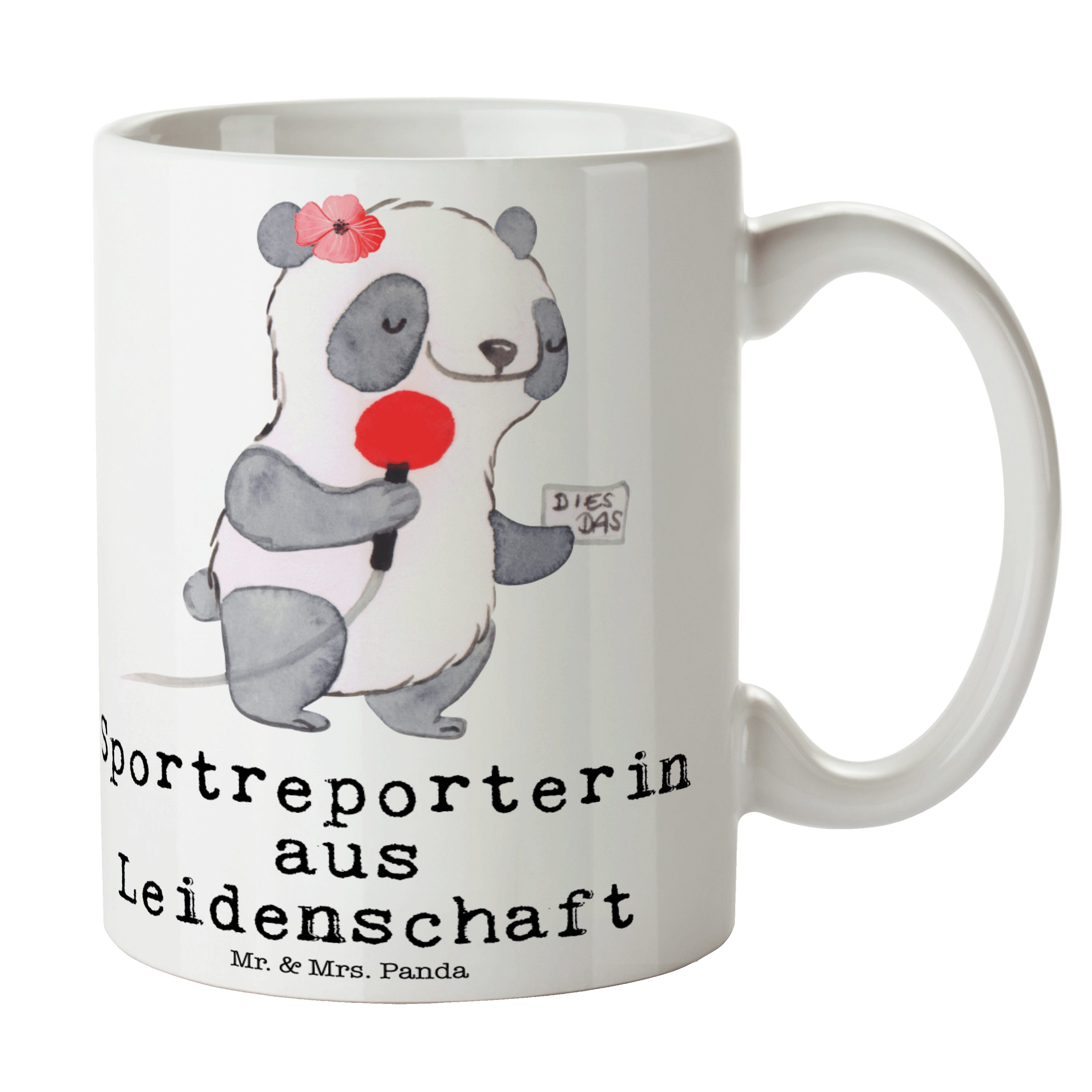 Tasse, Mrs. Geschenk, Dankeschön, & Panda aus - - Weiß Sportreporterin Mr. Tasse Leidenschaft Keramik