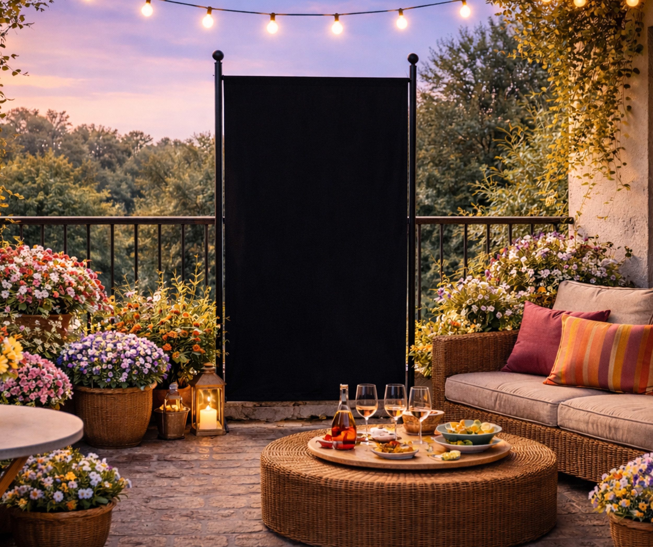 Quick Star Paravent Stellwand Outdoor Wetterfest in mehreren Größen - Farben - Motiven