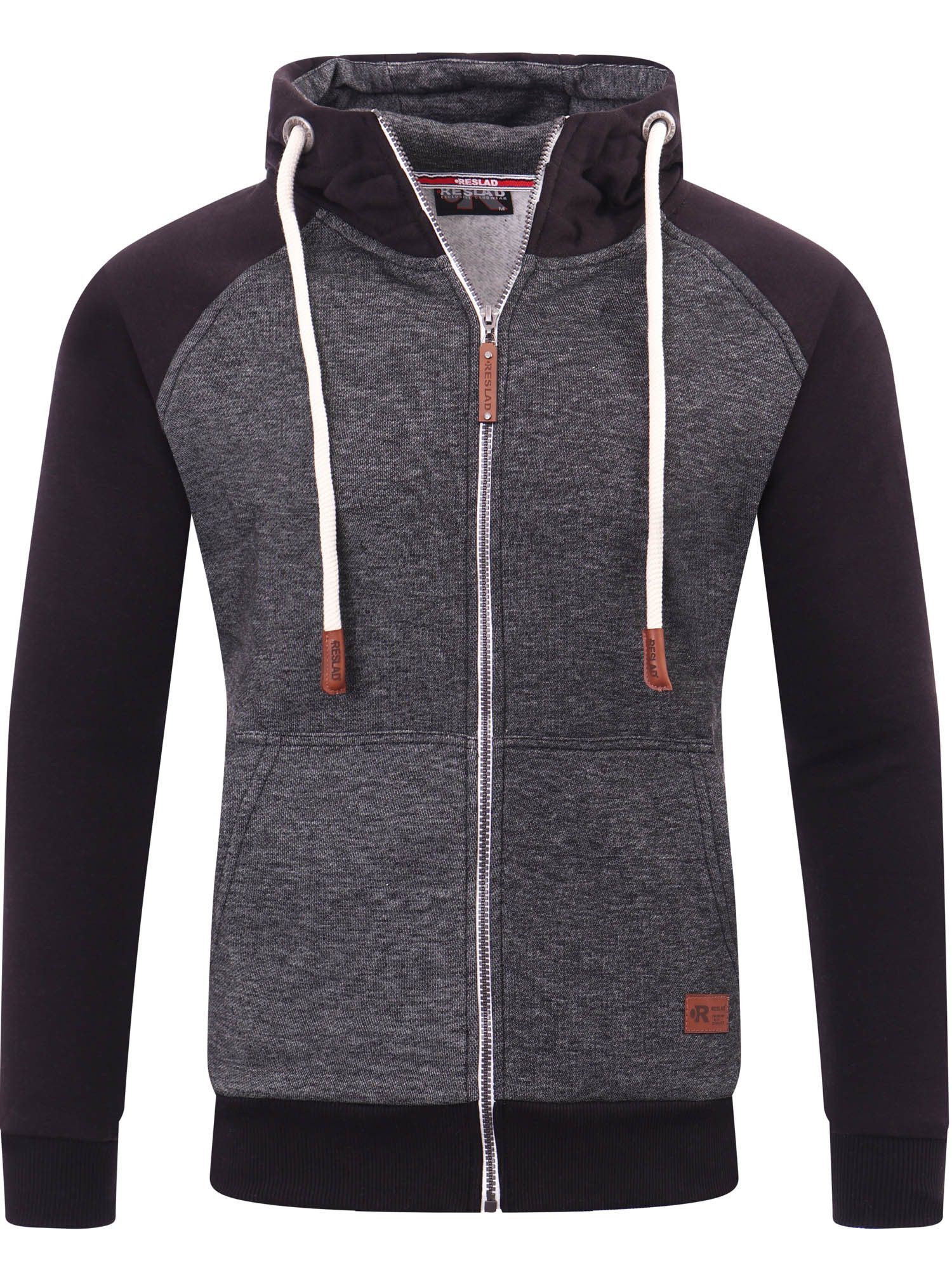 Reslad Sweatjacke Reslad Sweatjacke Herren Raglan mit Kapuze RS-1300 (1-tlg) Winter-Pullover Kapuzenpullover Sweater Hoodie Pulli Sweatshirt