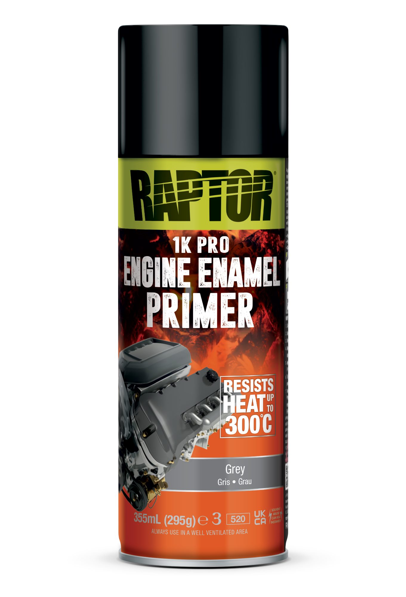 U-POL Sprühlack RAPTOR MOTORLACK - Hitzebeständig bis 300°C - gegen Rost / Korrosion, Hitzebeständig bis 300°C