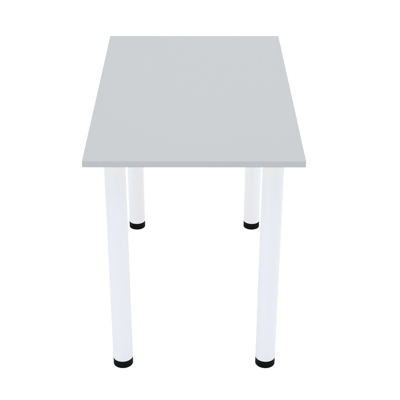 AKKE Esstisch, Esszimmertisch mit weißen PVC Beinen Bürotisch 2mm Küchentisch Hellgrau