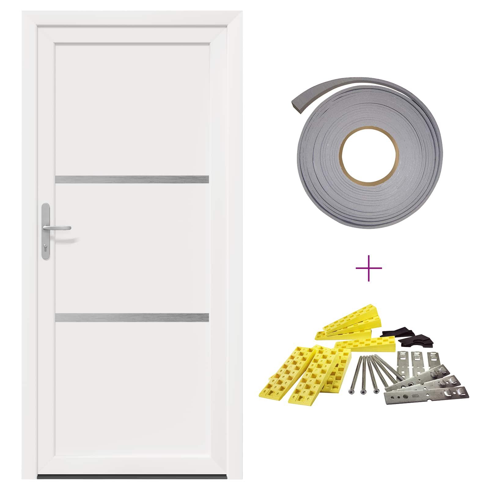 vidaXL Haustür Vordertür Weiß 98 x 208 cm PVC (1-St)