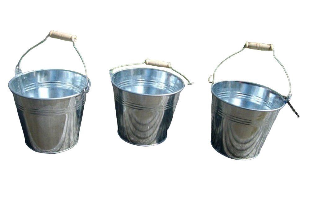 Deko-Impression Übertopf Blecheimer, Pflanztopfset, 3 Stück, Pflanztöpfe, Blumentopf, 14 cm (3 St)