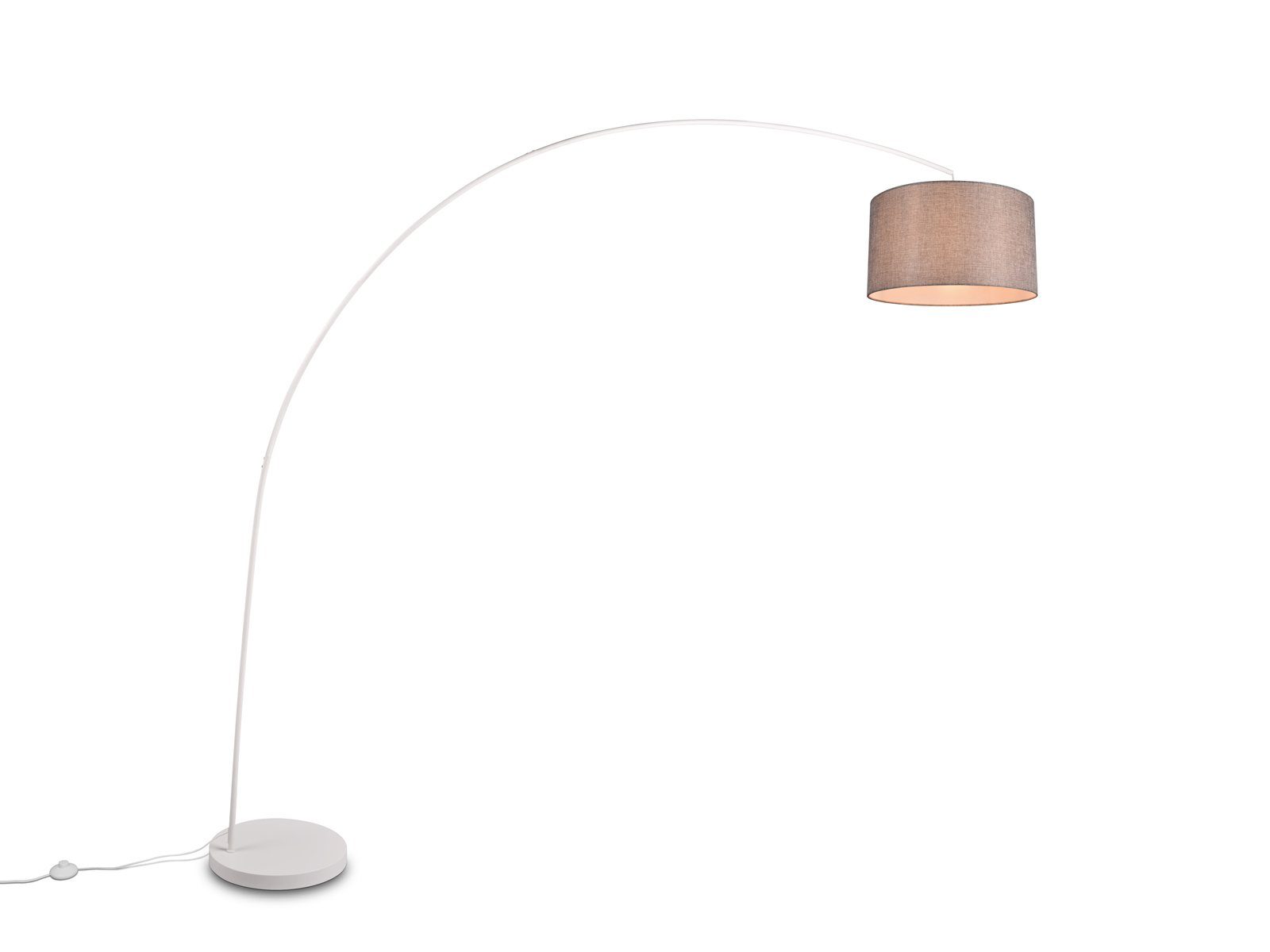 TRIO Leuchten LED Bogenlampe, Dimmfunktion, LED wechselbar, Warmweiß, Bauhaus Bogen-stehlampe Esstisch gebogen, dimmbar, Höhe 210cm, Grau