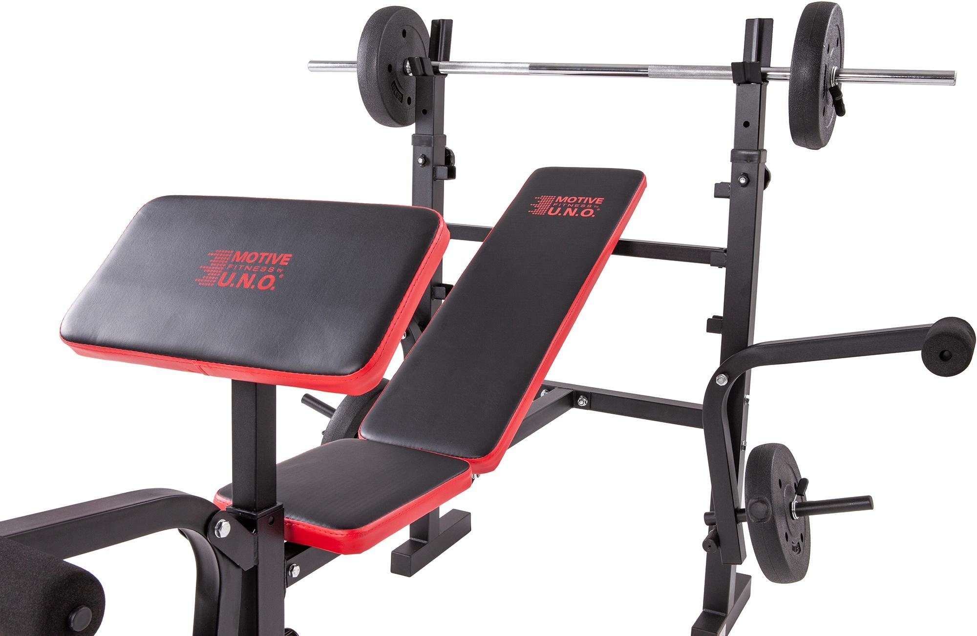 MOTIVE FITNESS by U.N.O. Hantelbank Bronx, (Set, mit Langhantelstange)