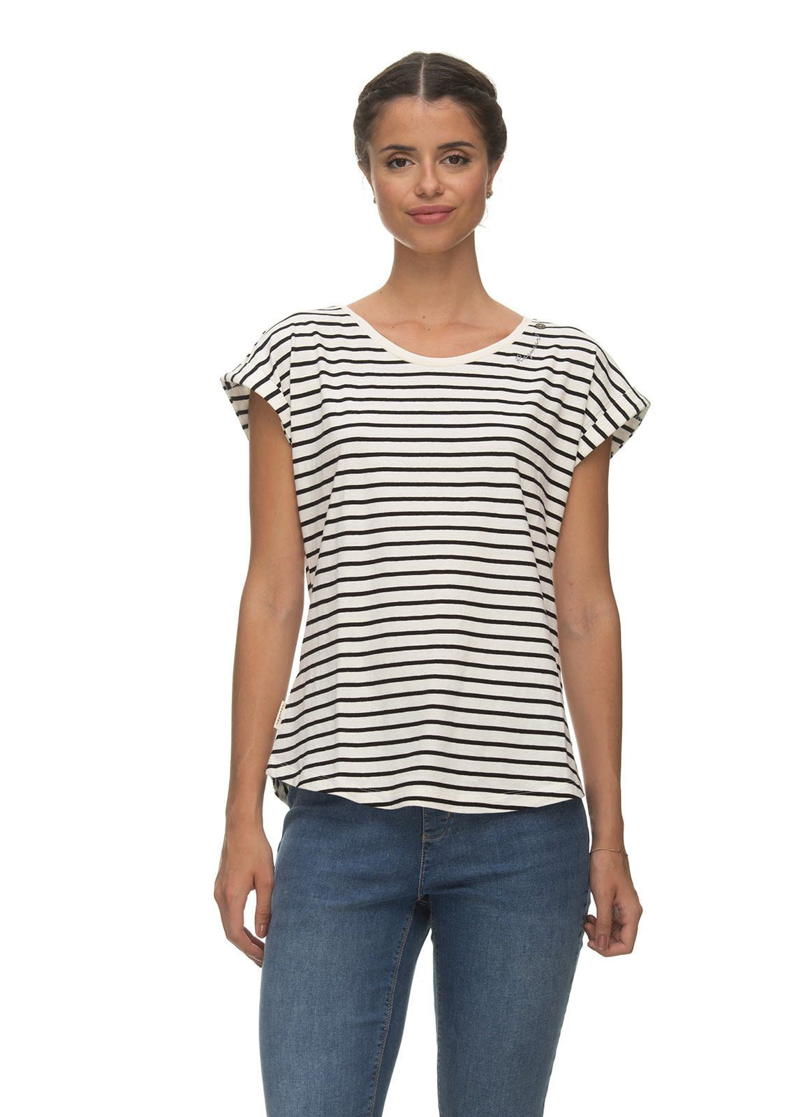 W Damen Mallory Ragwear Kurzarm-Shirt Organic Offwhite T-Shirt Ragwear