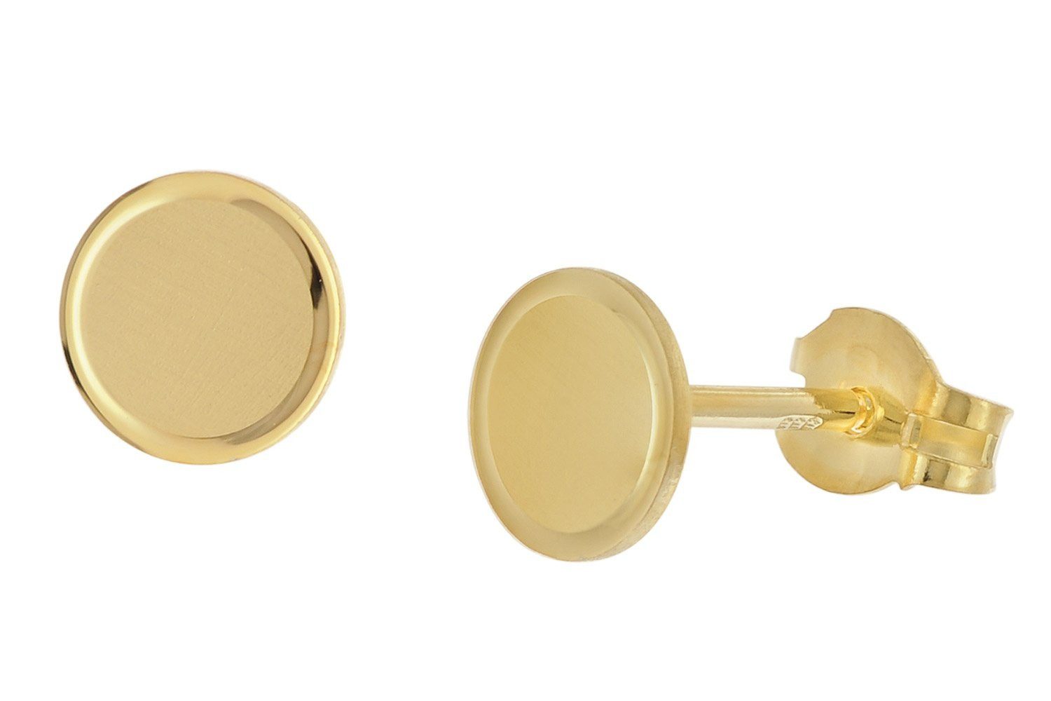 trendor Paar Ohrstecker Damen-333 / 8K Gold Ø 6 mm