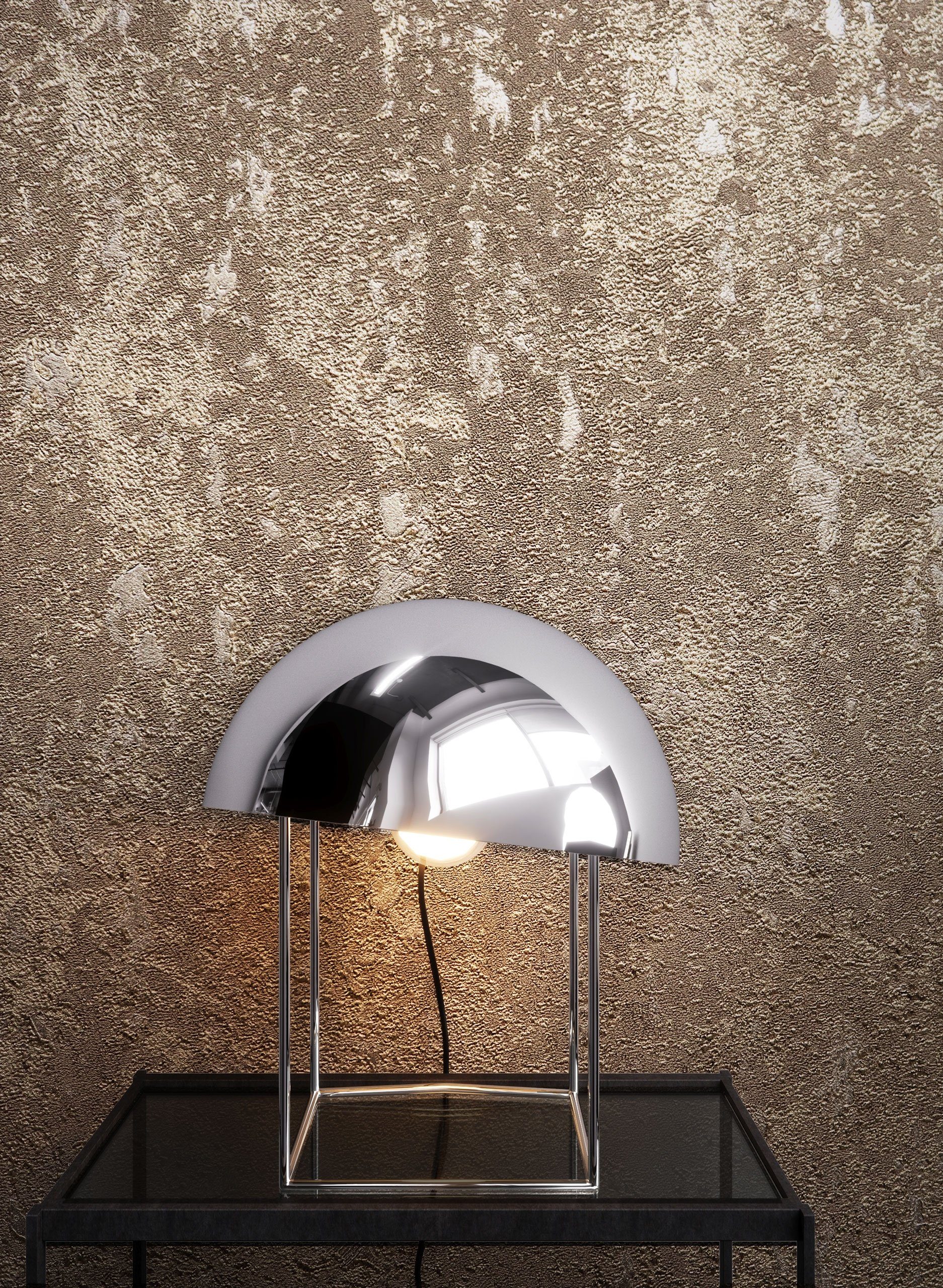 Newroom Vliestapete, Braun Tapete Uni Leicht Glänzend - Beton Gold Silber B günstig online kaufen