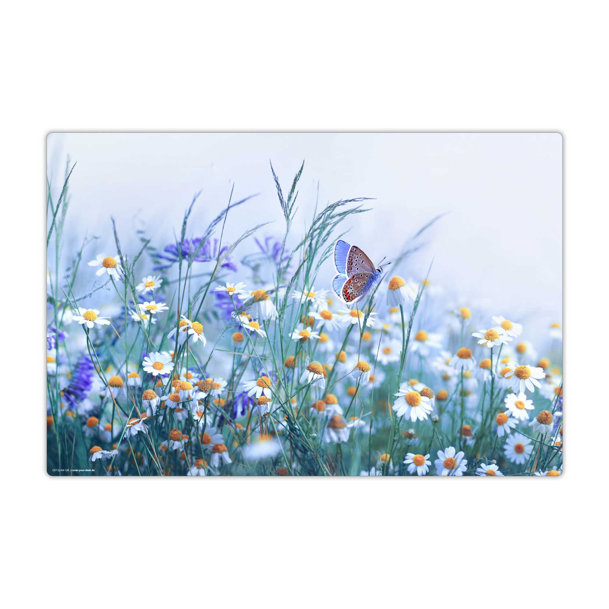 cover-your-desk.de Schreibtischunterlage abwaschbar - Wiesenblumen - aus premium Vinyl - Made in Germany, (1 tlg)