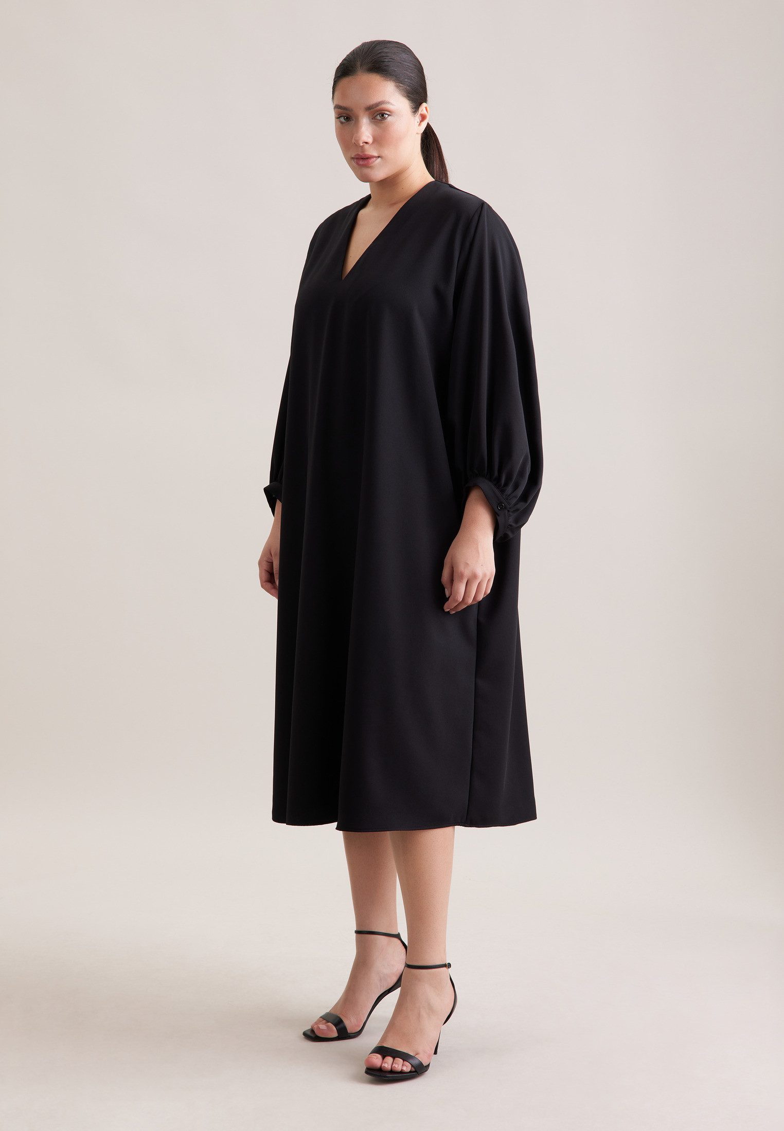 seidensticker Sommerkleid Schwarze Rose 1/1 V-Neck Uni