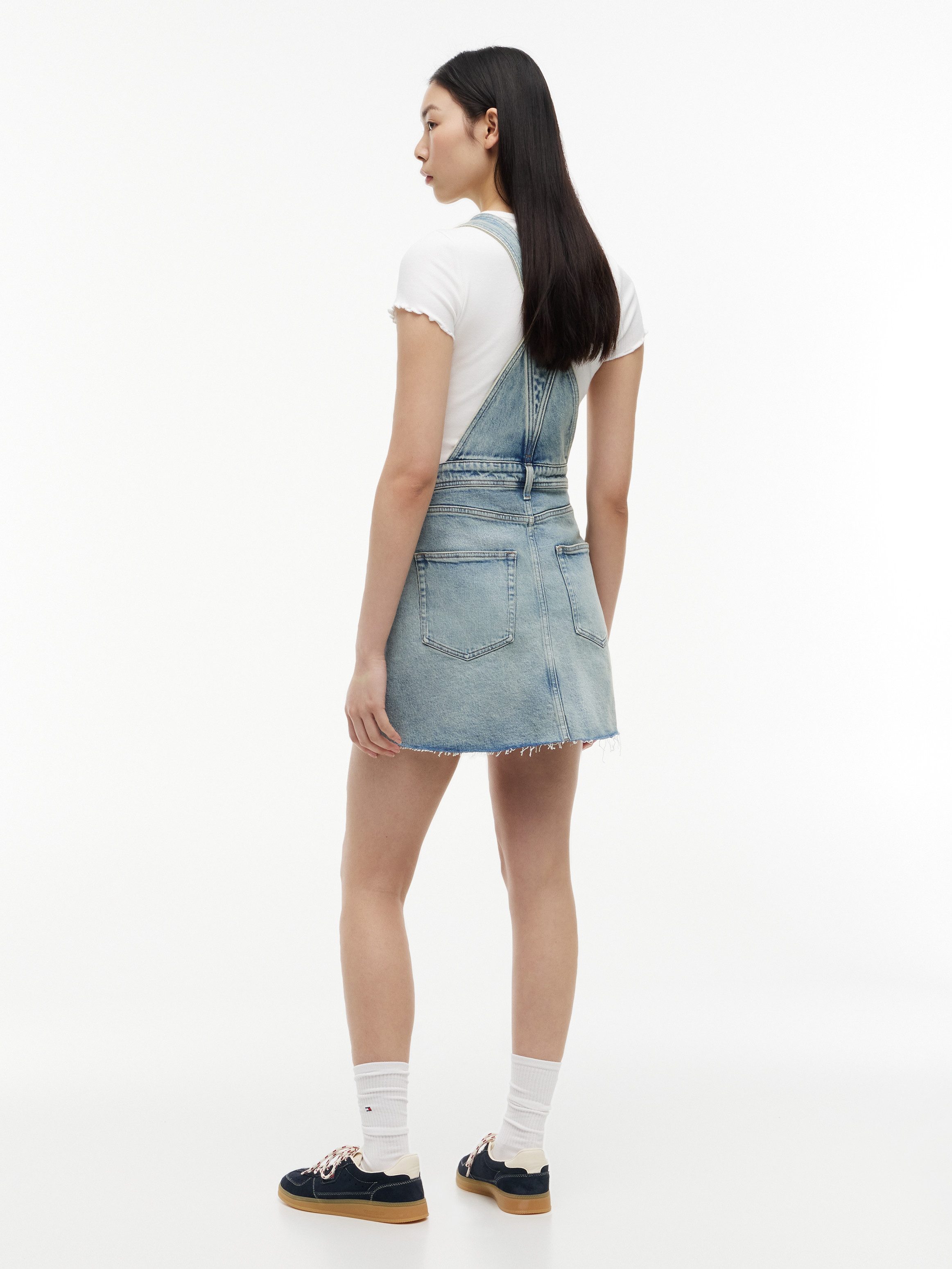 Tommy Jeans Jeanskleid DENIM DUNGAREE DRESS RWB CJ6115 Baumwollmischung