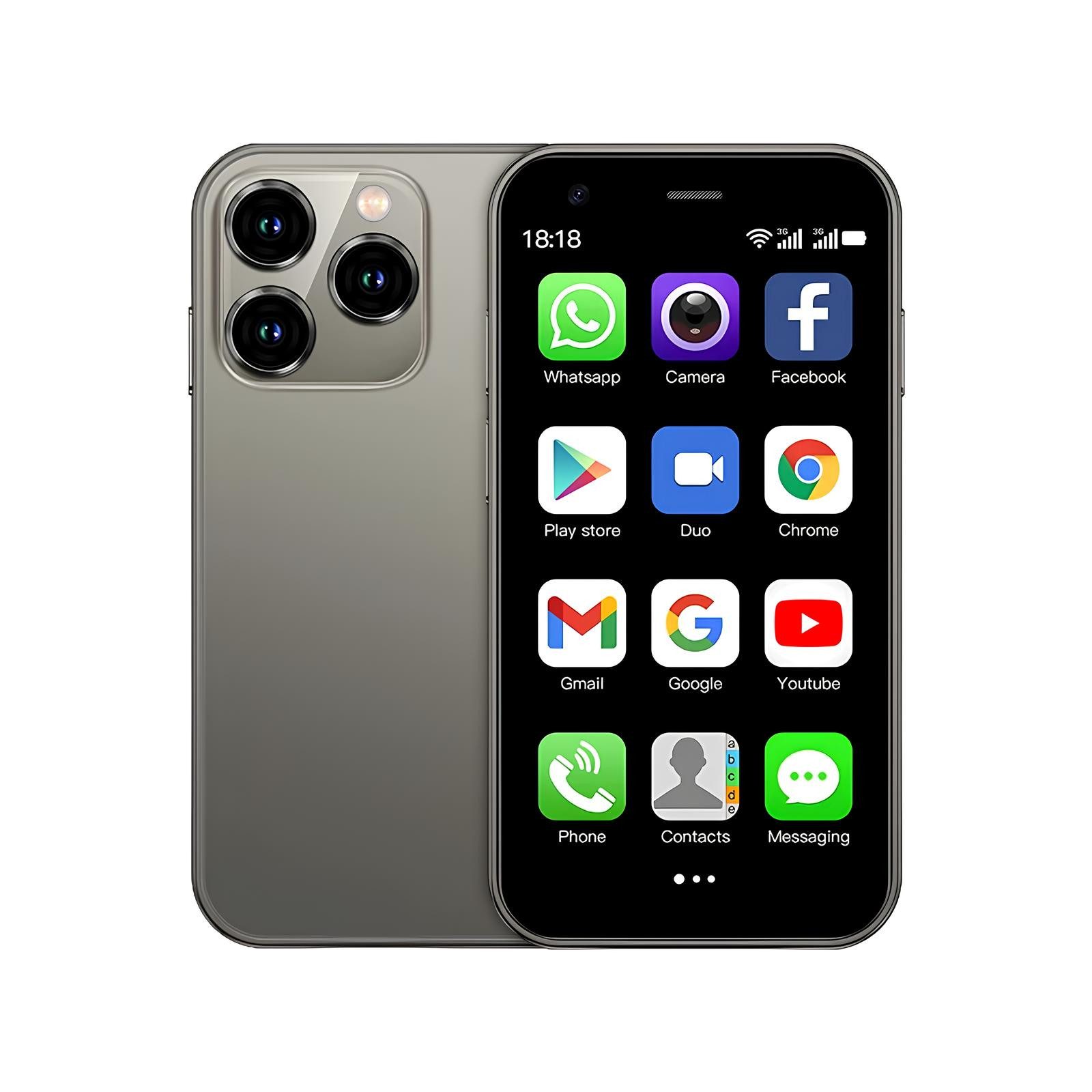 Athlix SERVO 15SE Mini Smartphone Dual SIM 3G WCDMA Android Kinder Rentner Smartphone (DUAL-SIM, nur 66g, 3,0 Zoll)