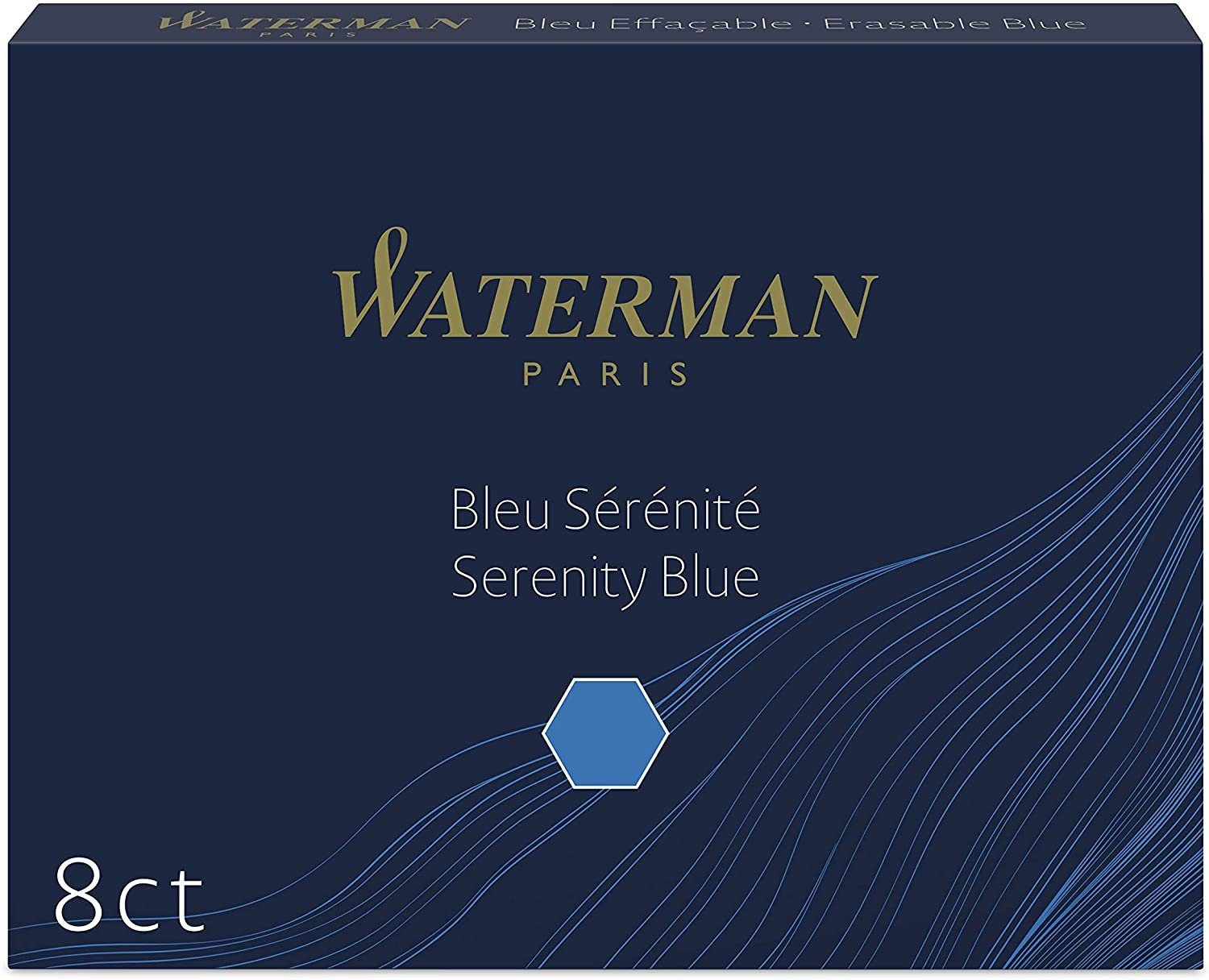 Stand. WATERMAN Waterman Kugelschreiber Blue 8 Tintenpatrone Serenity
