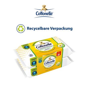 Cottonelle® Toilettenpapier Feuchtes Toilettenpapier, Kamille & Aloe Vera, 6x Duo, Feuchttücher (Vorratspackung 6 x 84 Tücher), Toilettentücher