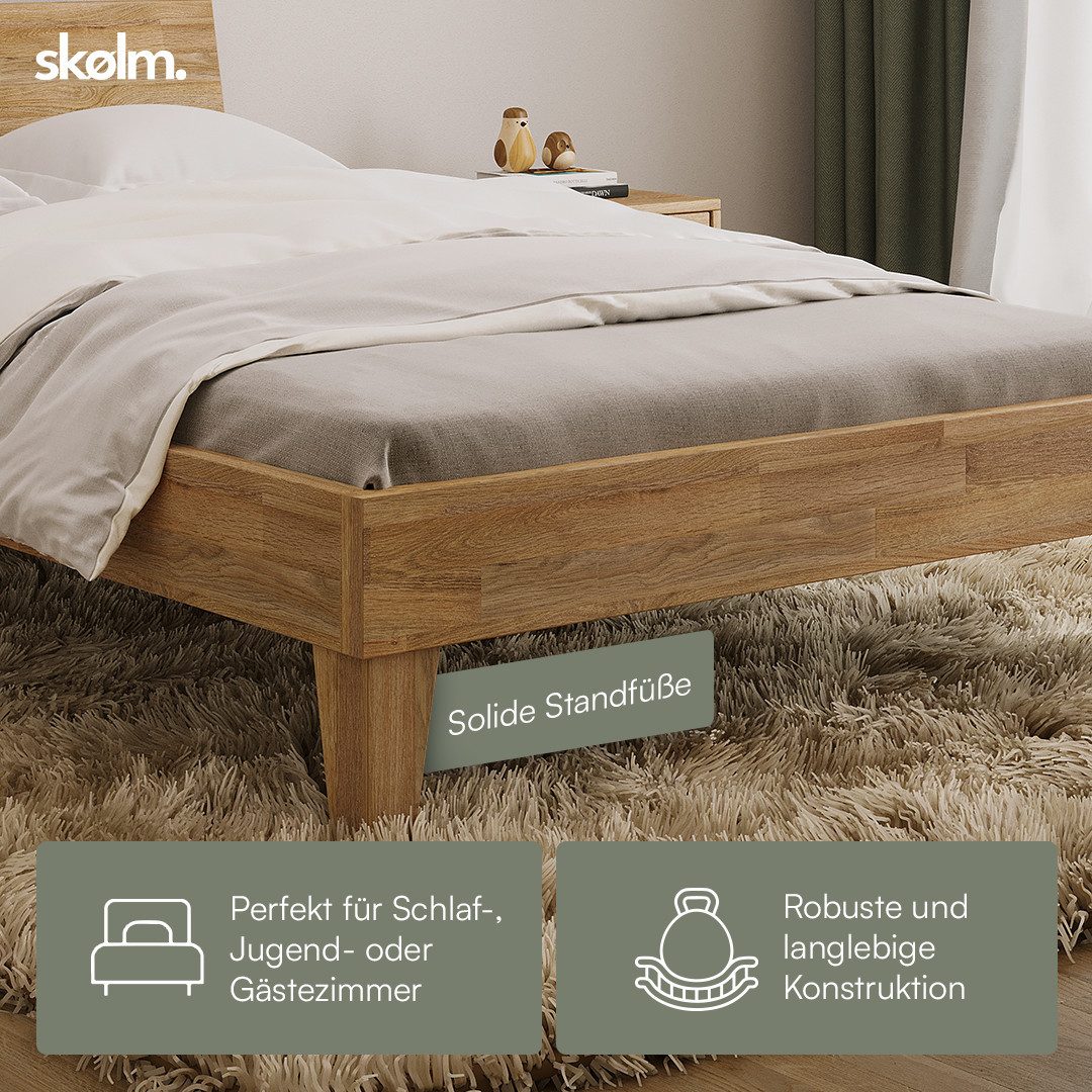 skølm Massivholzbett Asgard aus Eiche (geölt), Holzbett verfügbar in 120/140/160/180 x 200 cm – Bild 5 von 5