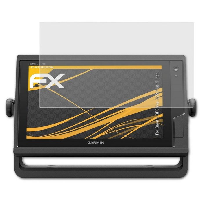atFoliX Schutzfolie für Garmin GPSMap 922 Plus 9 Inch (3 Folien) Entspiegelnd und stoßdämpfend