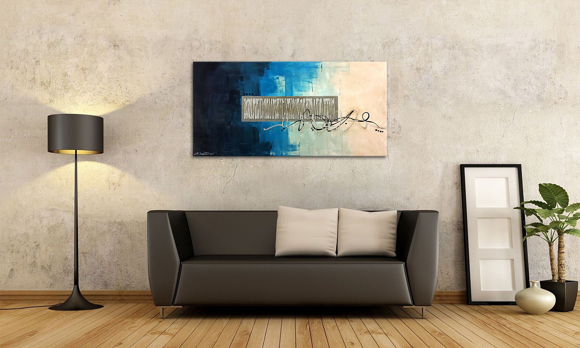 WandbilderXXL Gemälde Metallic Beauty 120 x 60 cm, Abstraktes Gemälde, handgemaltes Unikat