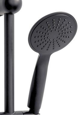 Vereg Duschsystem NERO, 1 Strahlart(en), Duschsäule in schwarz inklusive Kopf- und Handbrause, rund