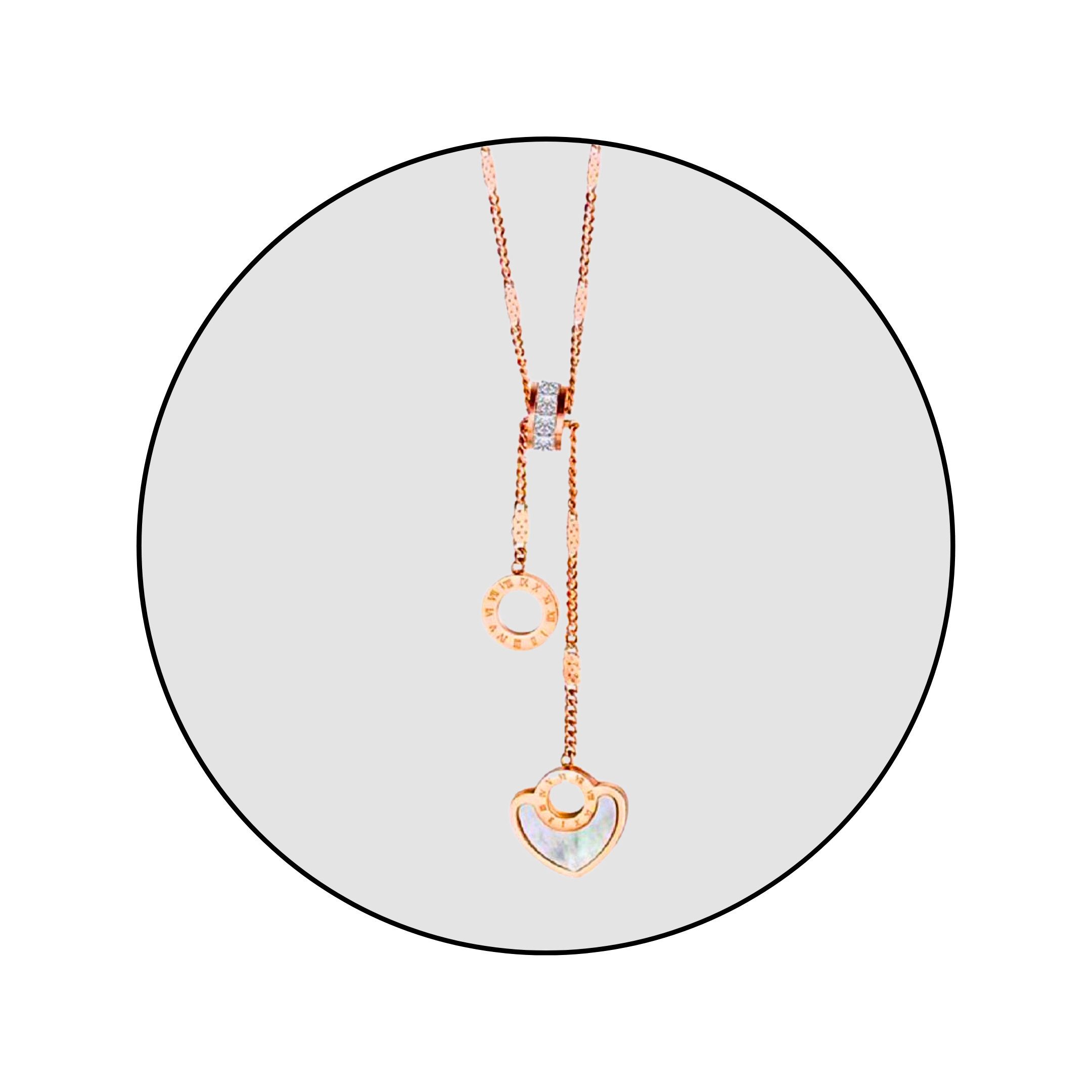 Kette mit Anhänger Edelstahl Perlmutt Herz Schmuck Halskette