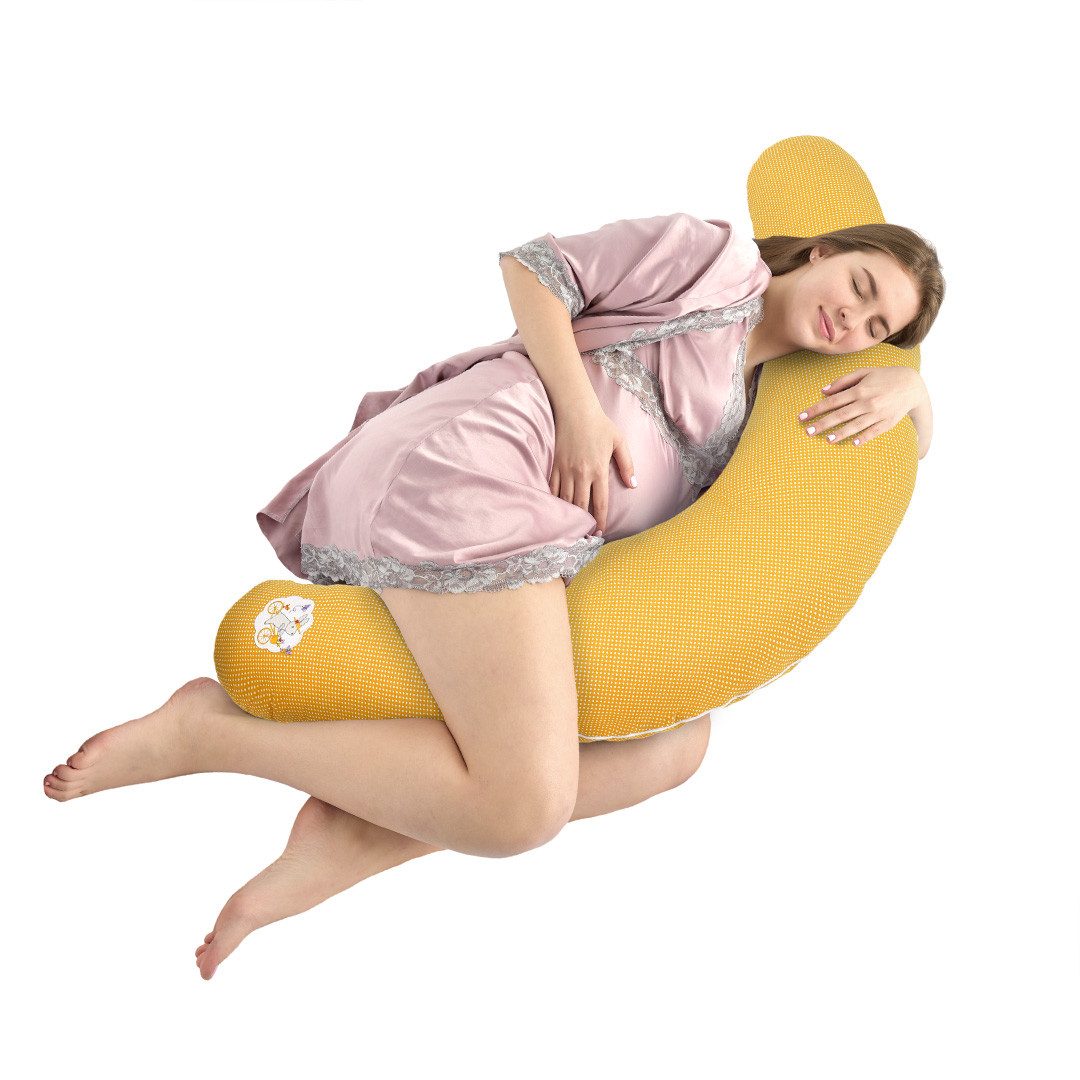 SEI Design Stillkissen Seitenschläferkissen Babynestchen mit EPS Mikroperlen, Schwangerschaftskissen mit Bezug, Schwangerschaftskissen mit Bezug, Bezug 100% Baumwolle