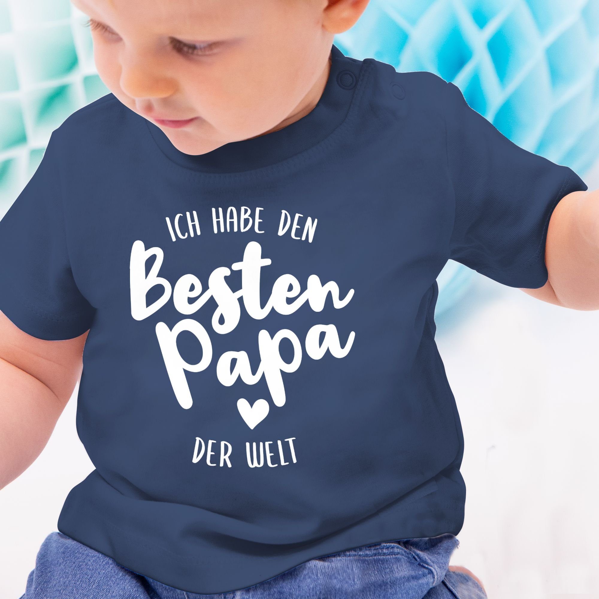 Baby habe der Papa den Vatertag Ich Navy T-Shirt Geschenk besten Blau Welt Shirtracer 1